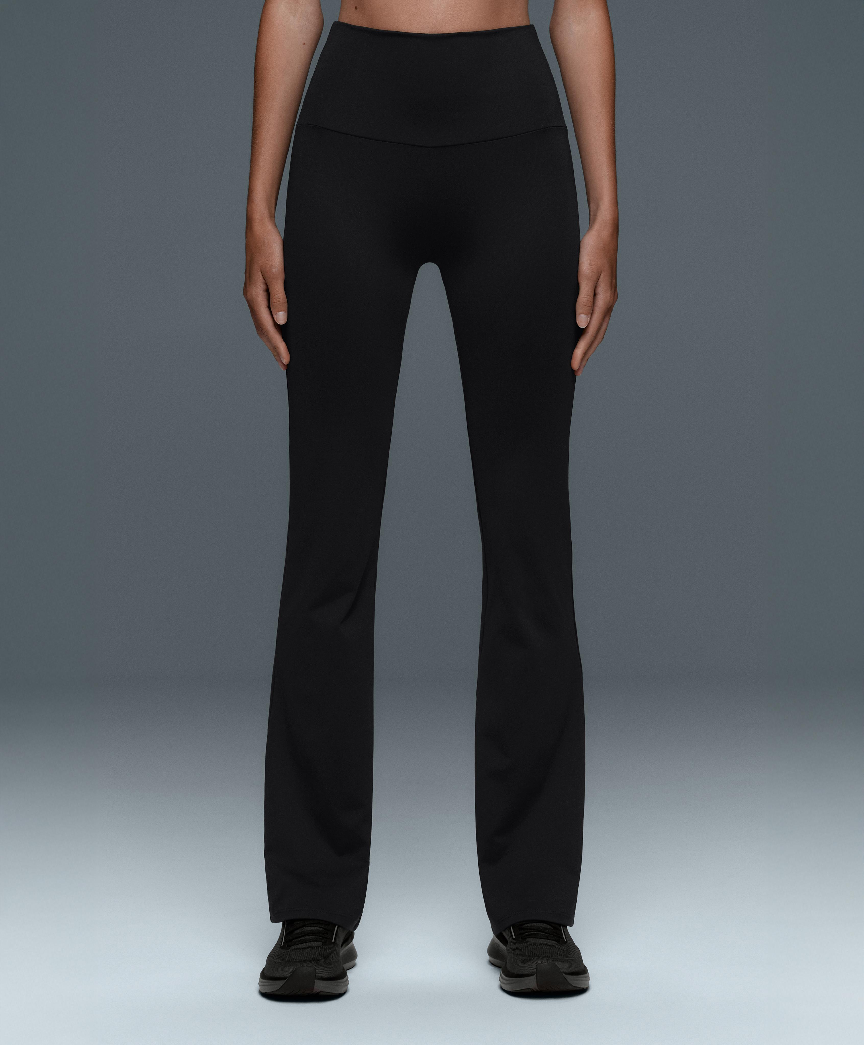 Super high rise Comfortlux flare trousers — BLACK
