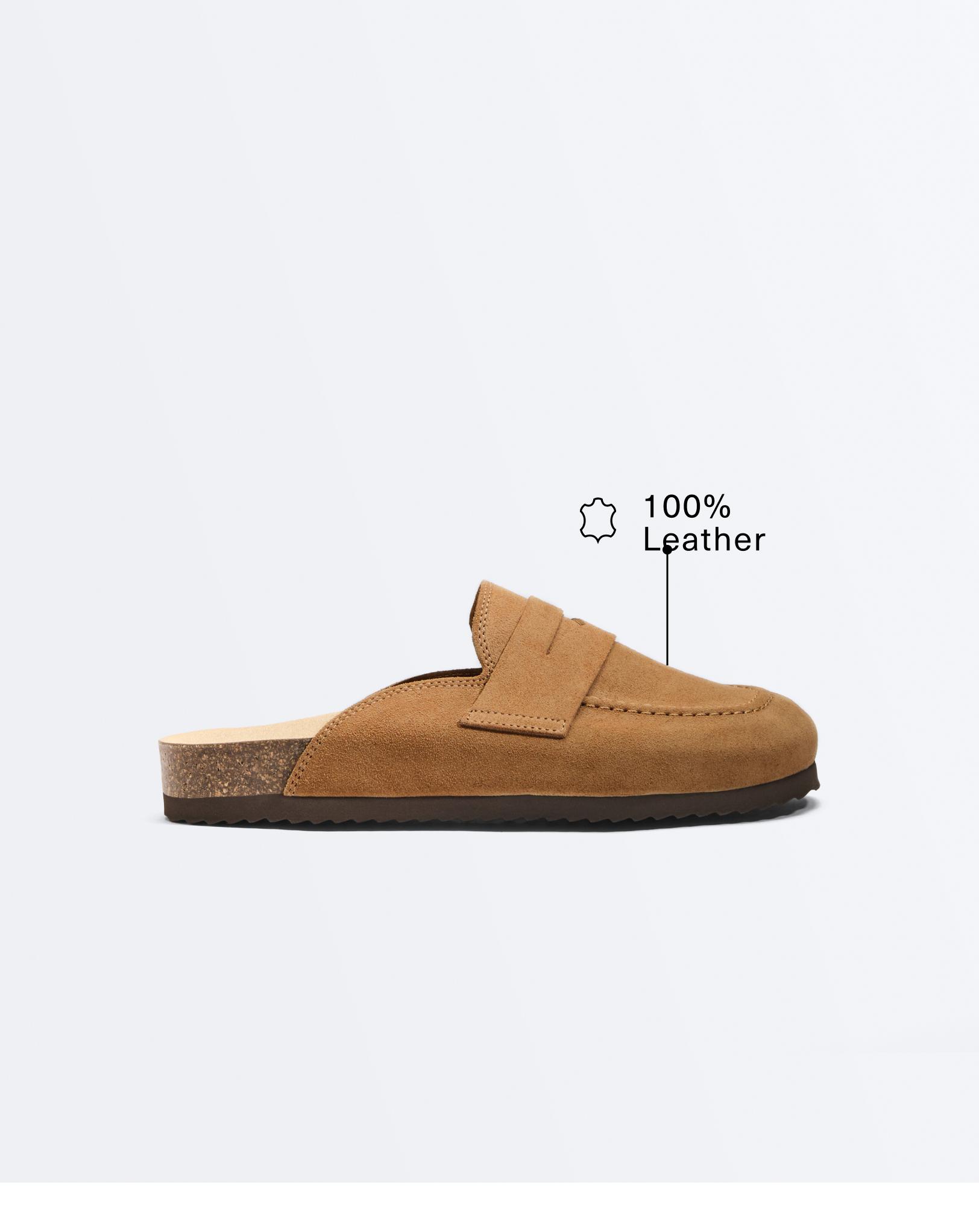 Split-leather mules