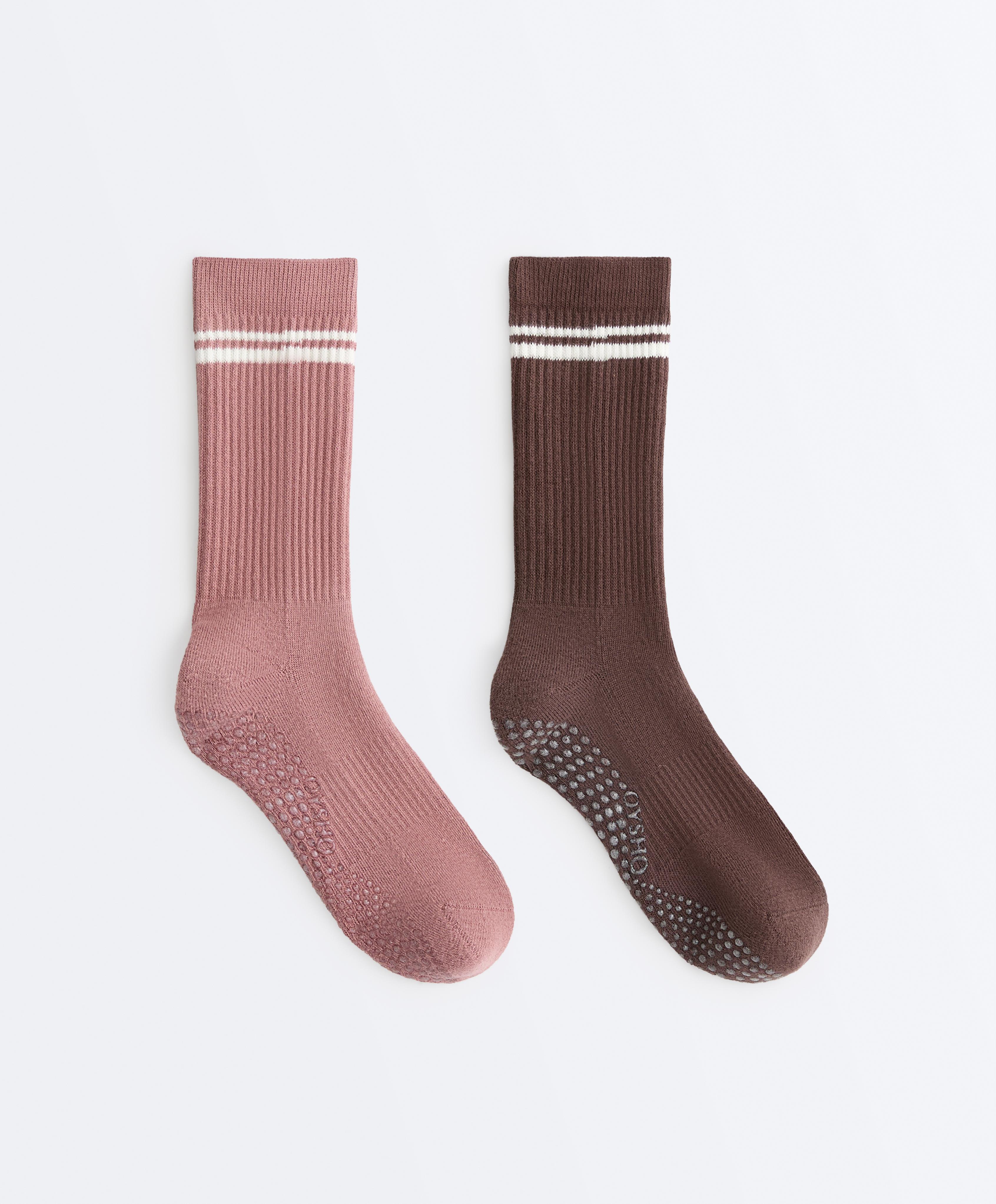 2 pairs of Classic cotton blend yoga and Pilates socks 2 pairs of Classic cotton blend yoga and Pilates socks