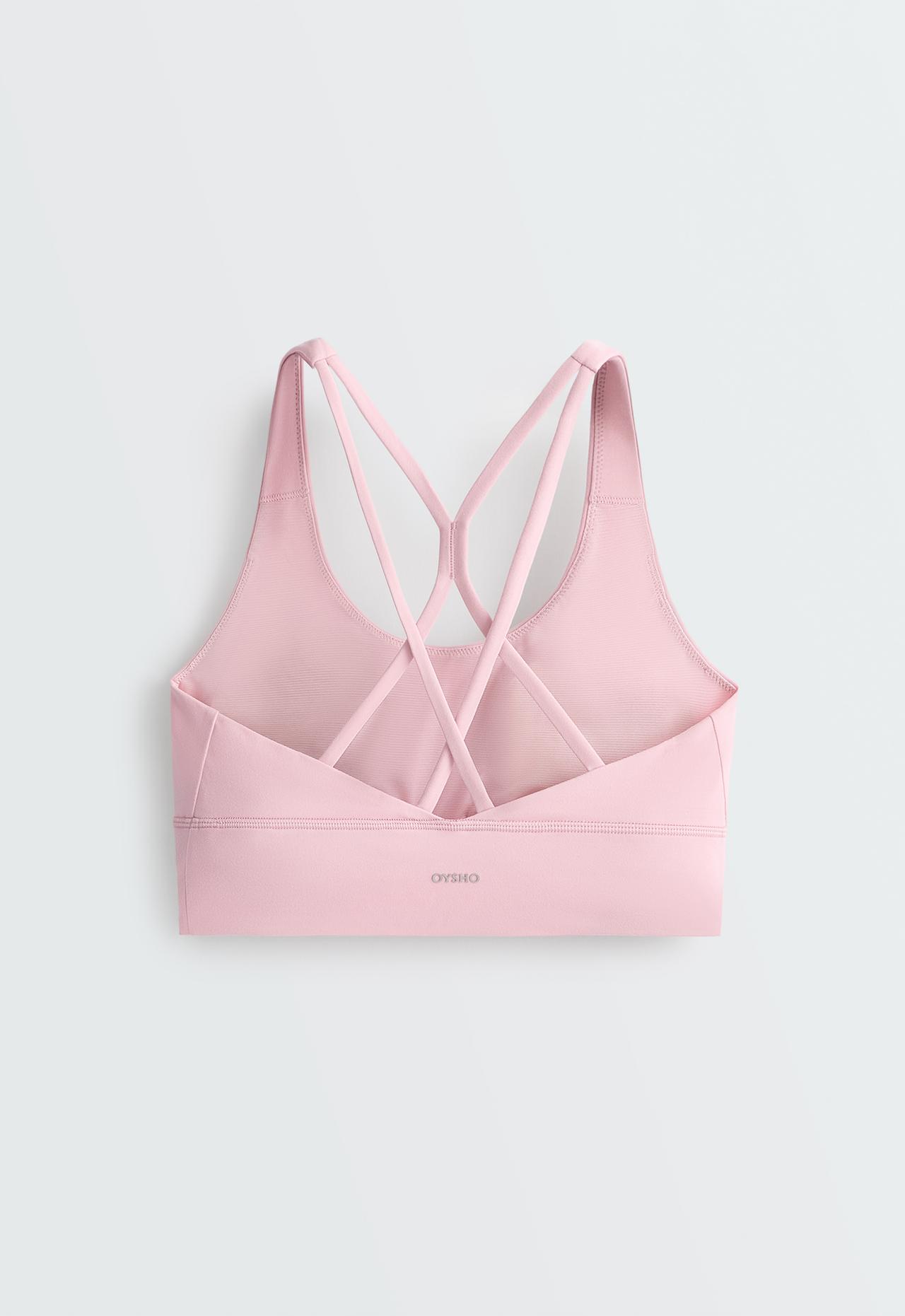 Medium support Comfortlux sports bra with cup — PALE PINK