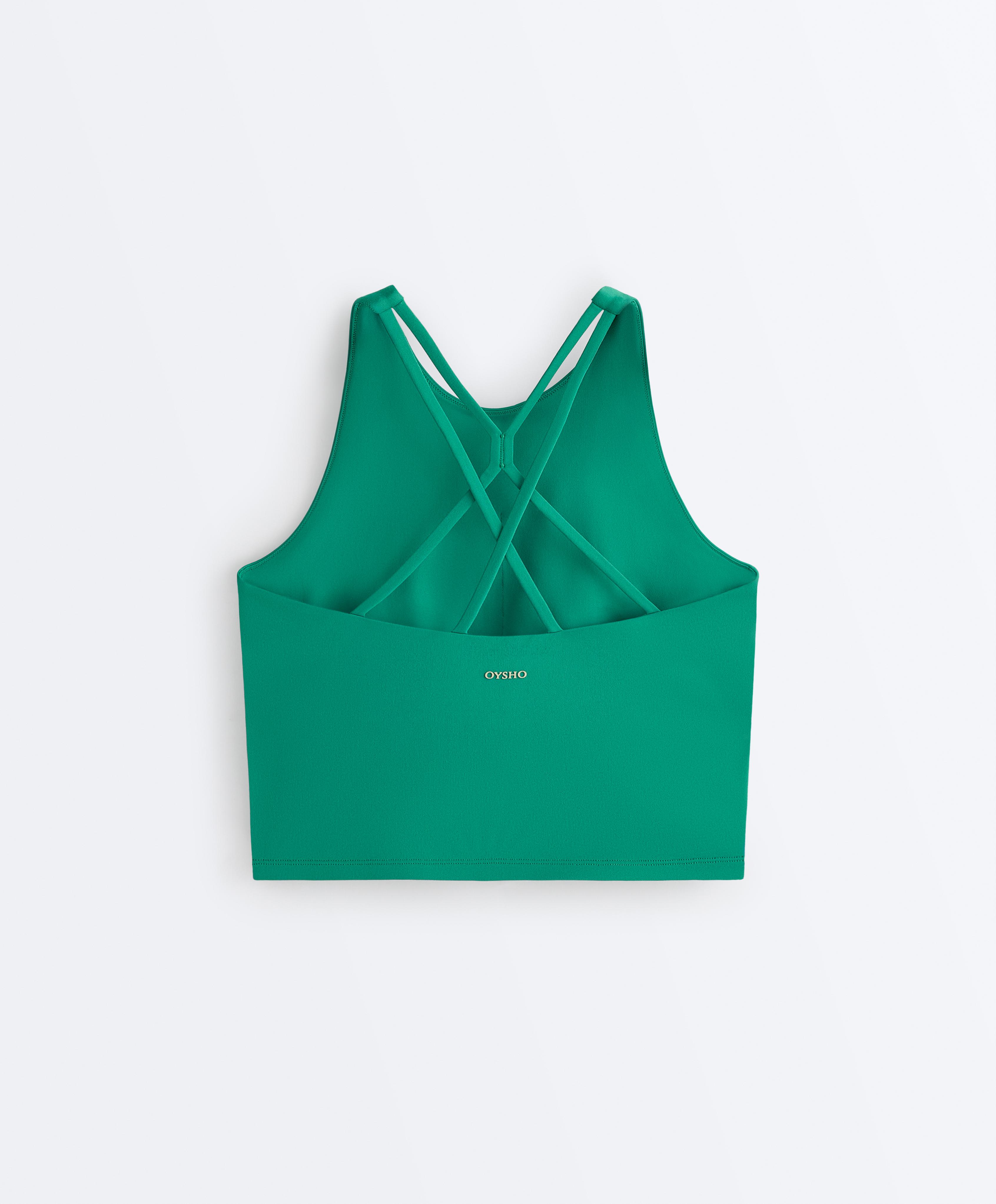 Comfortlux strappy tank top with cups — EMERALD GREEN