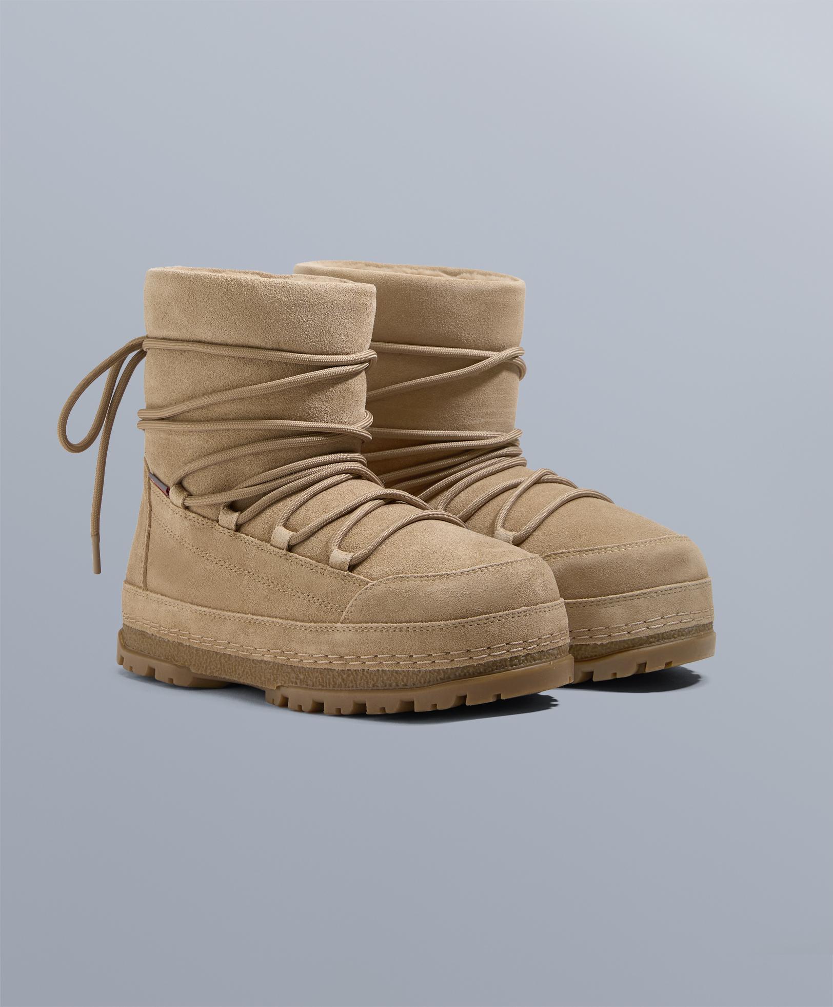 Technická šnurovacia čižma z brúsenej kože - Zľava