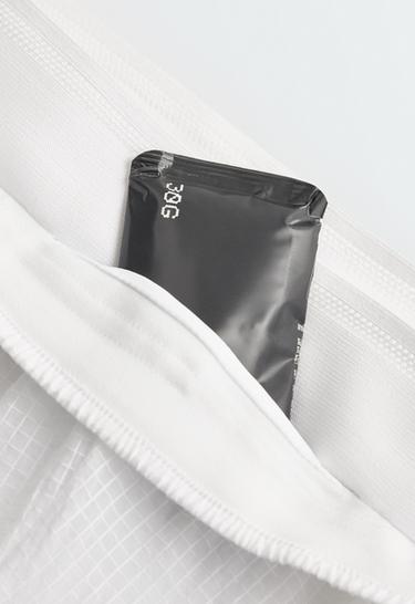 Technical 2-in-1 checked mid-rise shorts — WHITE  12