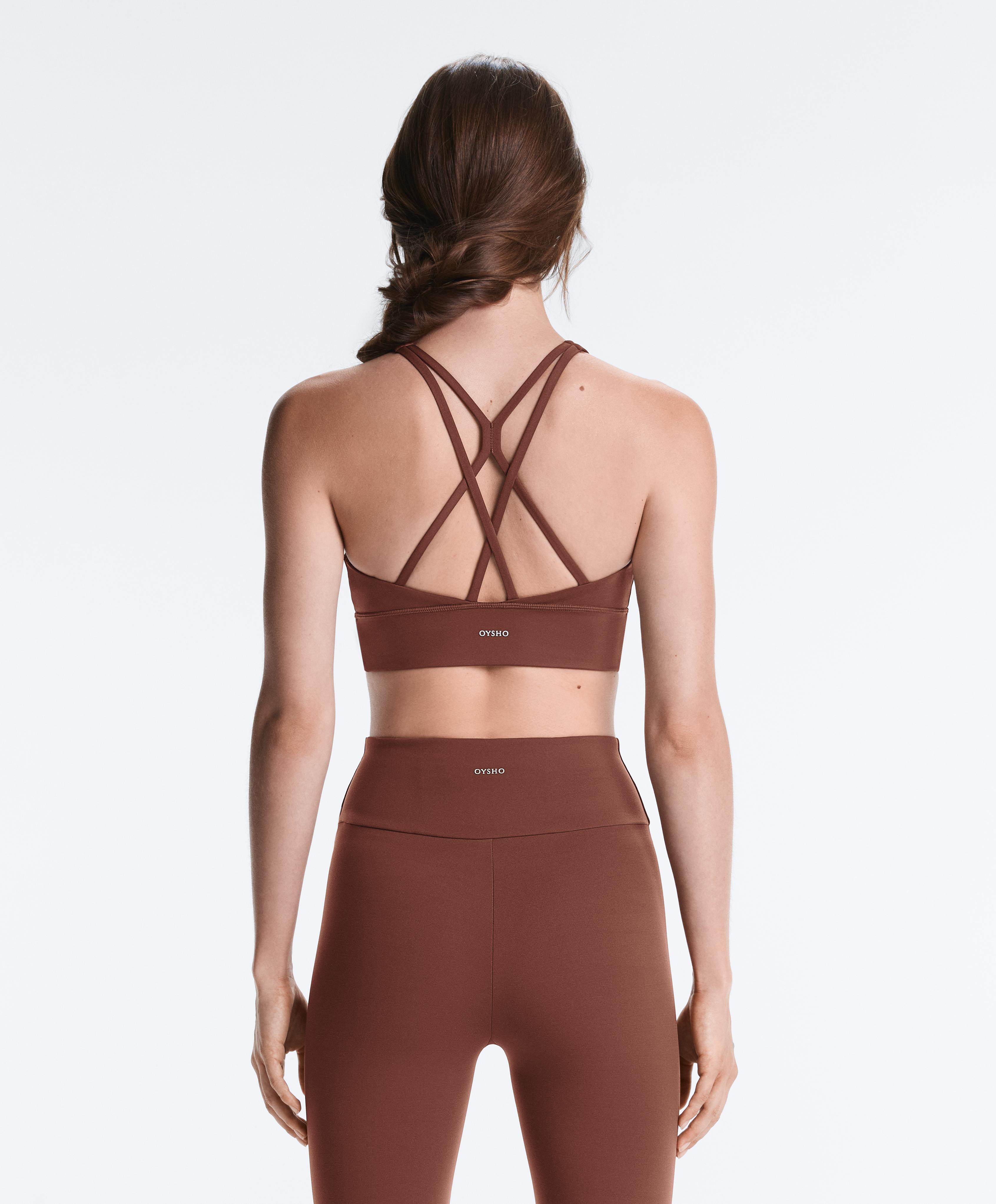 Medium-support Comfortlux sports bra with cups — TERRACOTTA