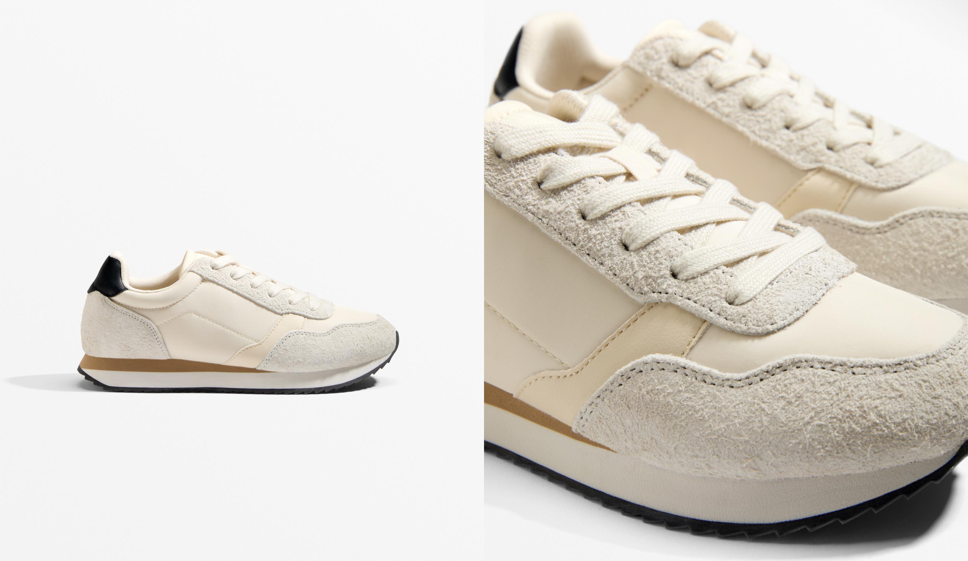 Nylon trainers with contrasting sole