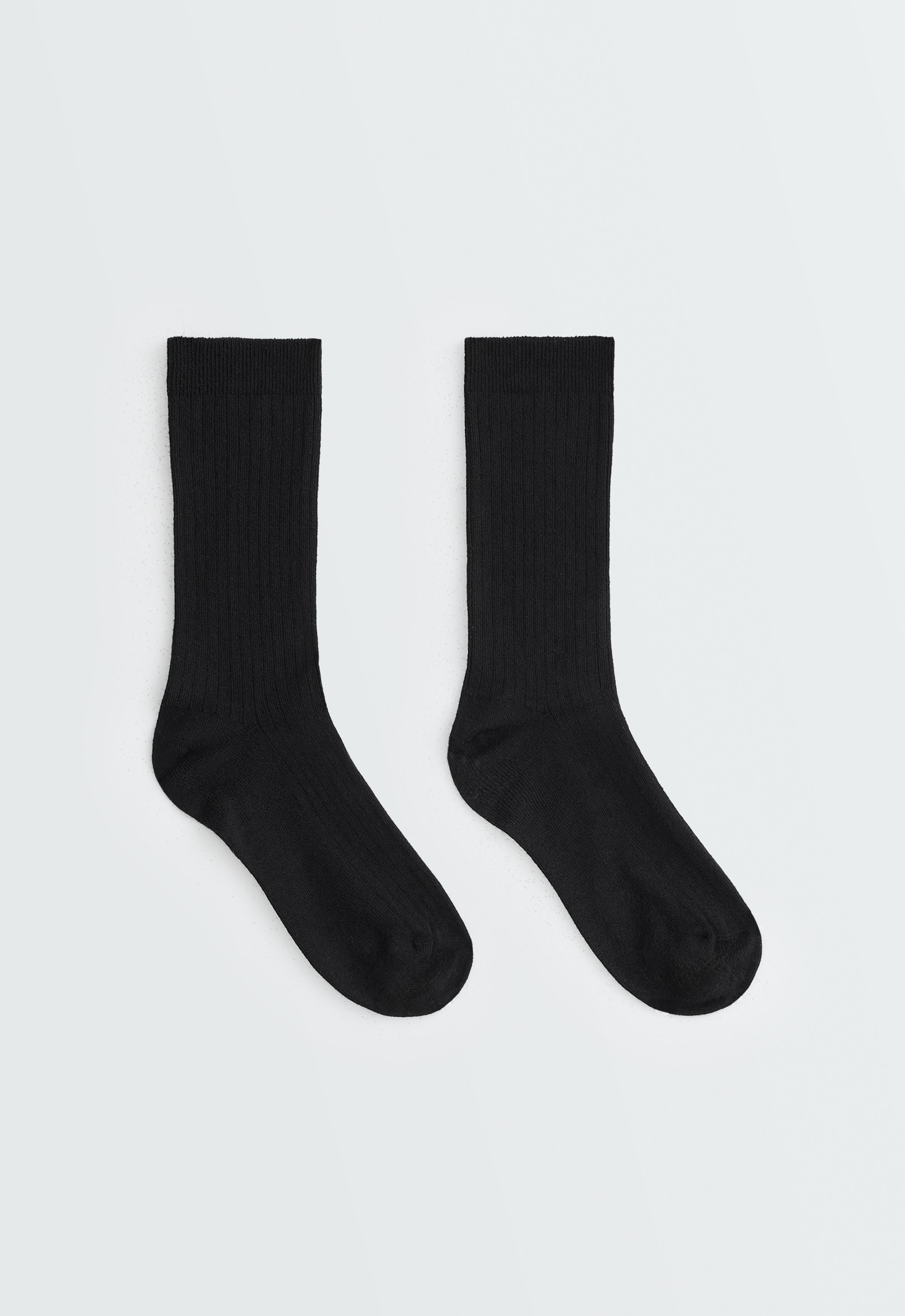 Ribbed modal blend socks with 15% cashmere