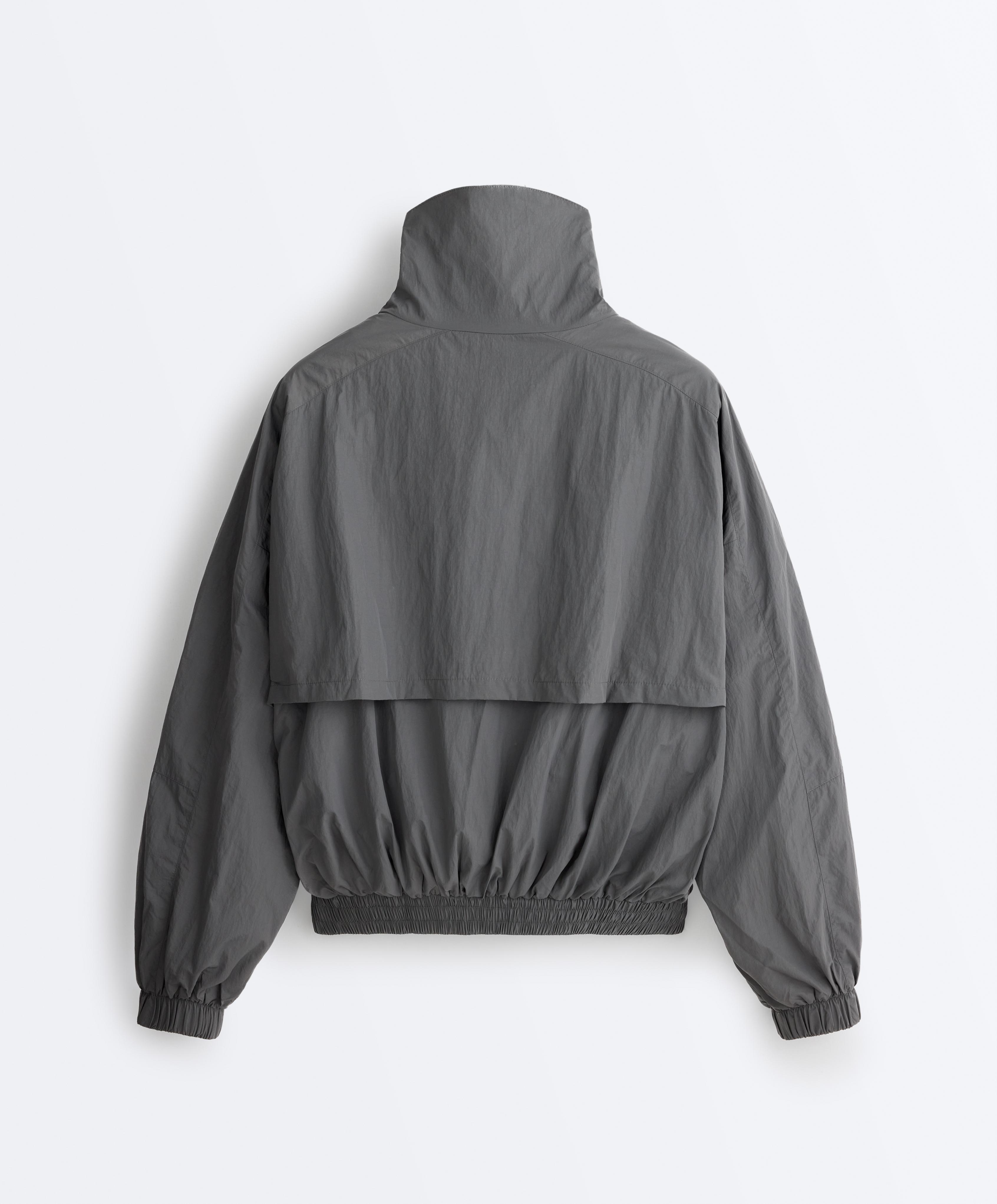 Water-repellent high-neck Track jacket — ASPHALT GREY