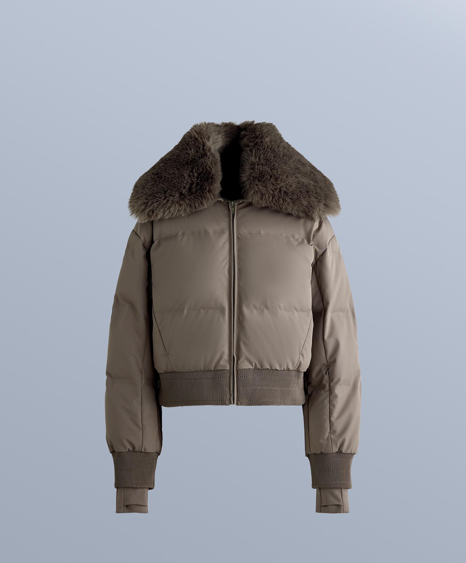 MINARDI PIUME SKI water-resistant 80% down and 20% feather jacket — DARK TAUPE