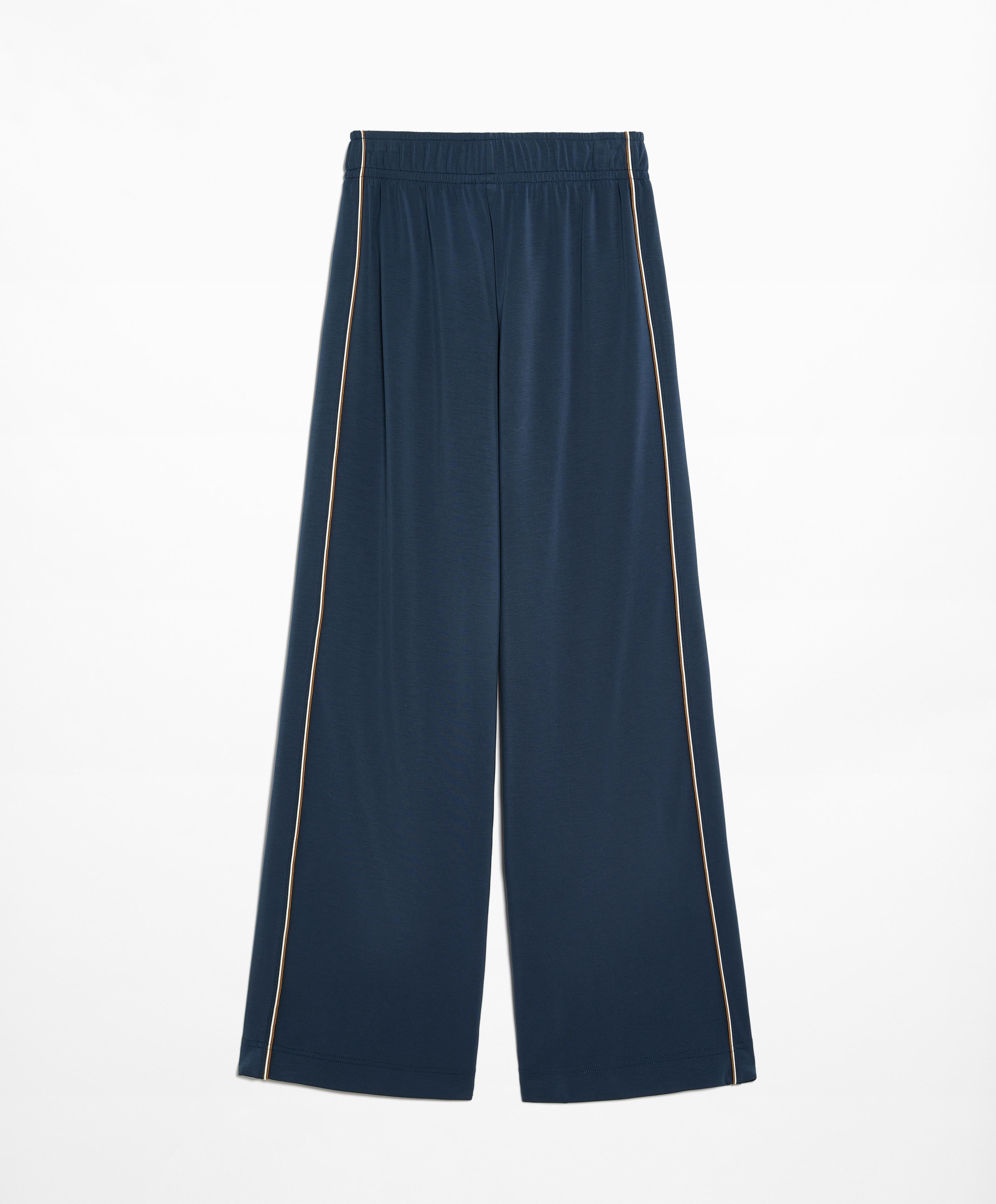 Straight-leg trousers with modal and piping