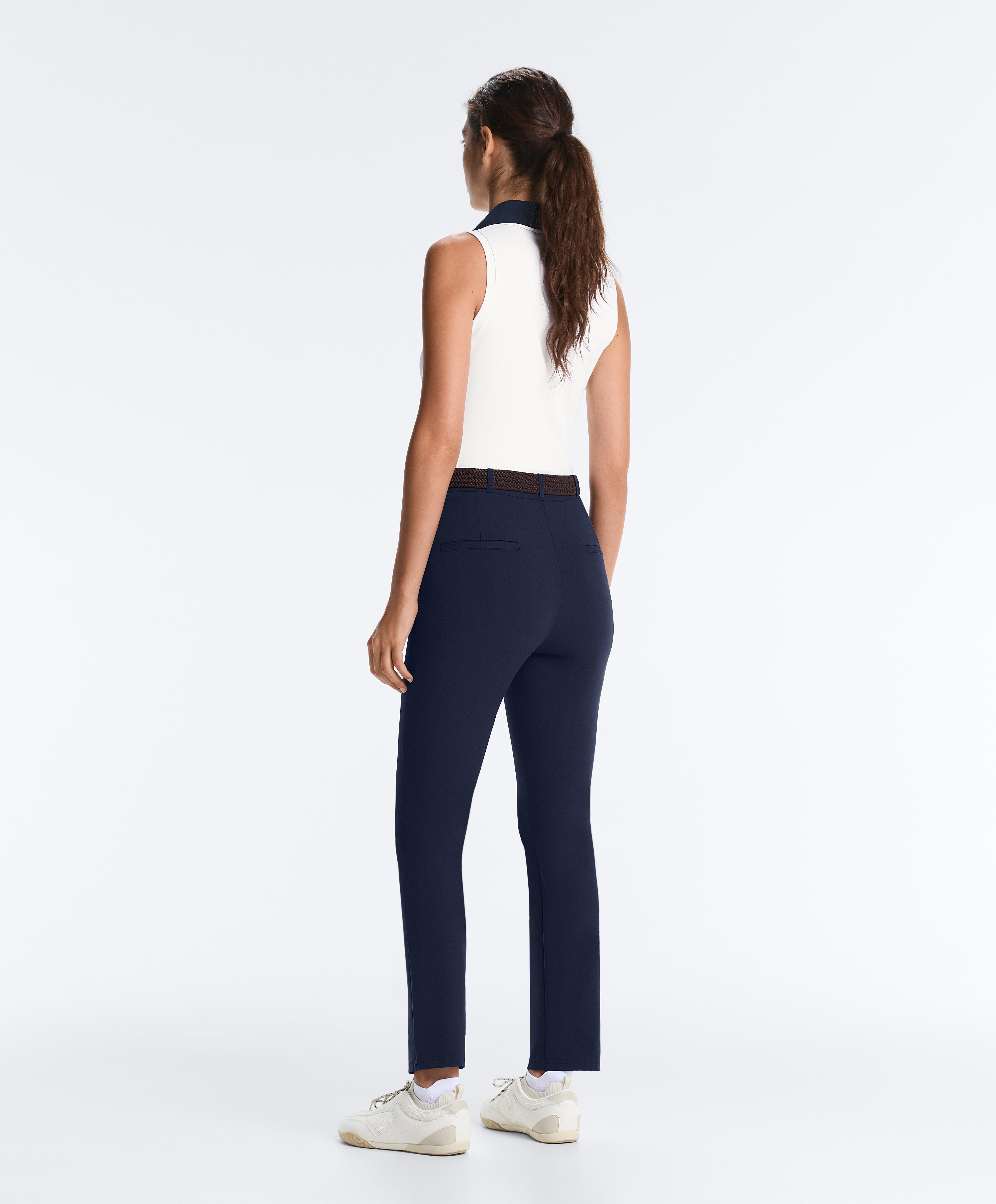 Technical skinny crease trousers — NAVY BLUE