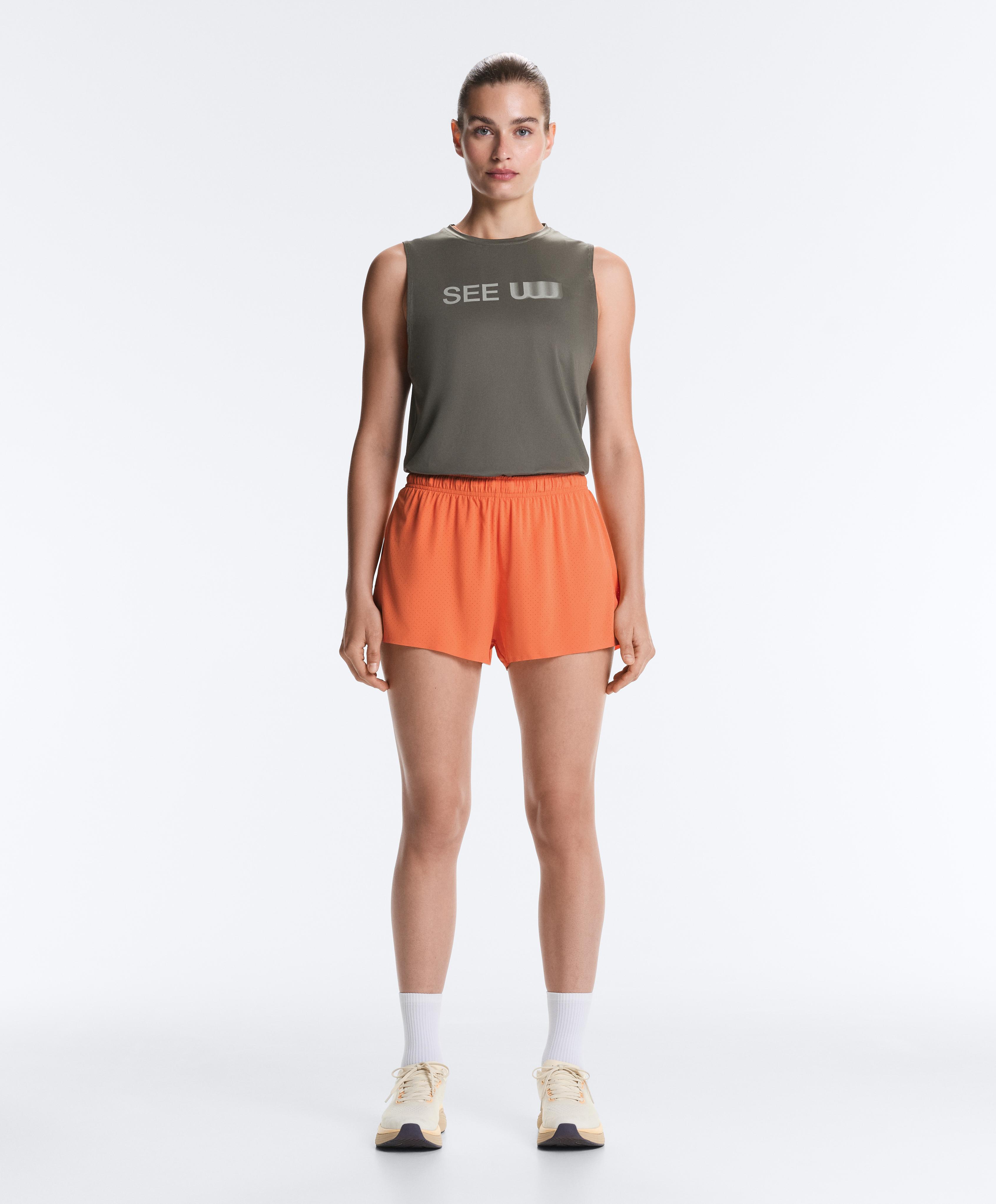 Mid-rise 7cm technical shorts — WASHED ORANGE