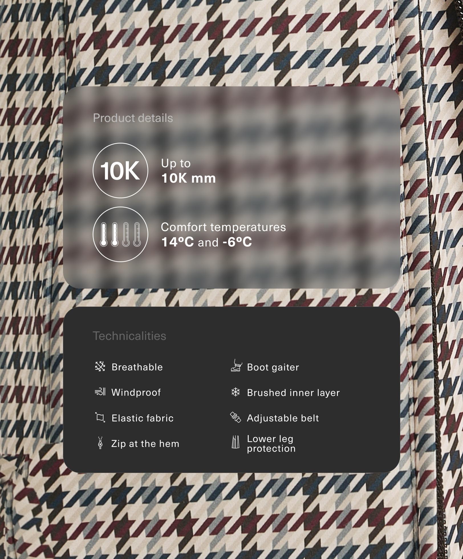 Water-resistant printed high-rise flare stretch SKI trousers