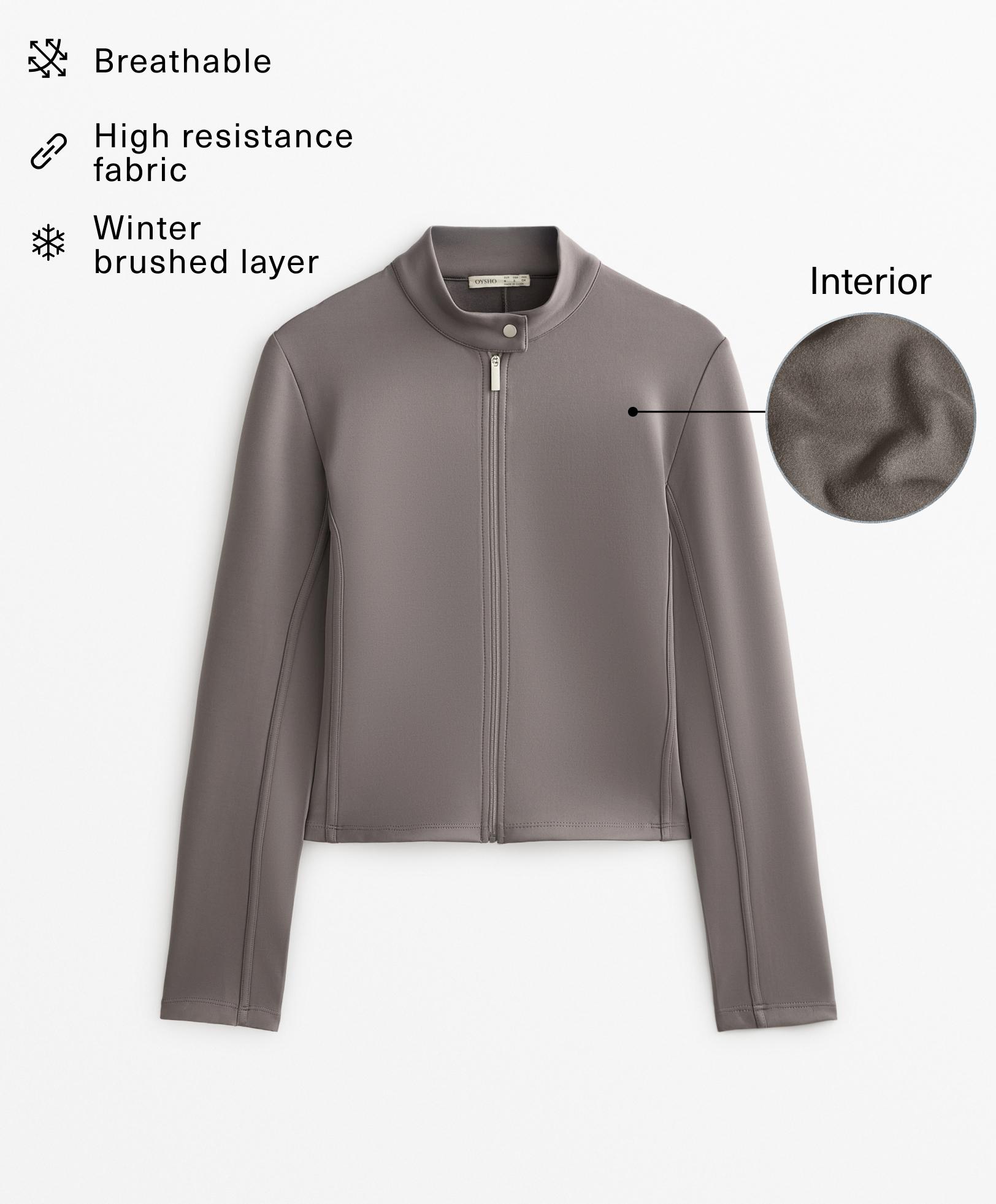 Brushed neoprene-effect jacket - Sale