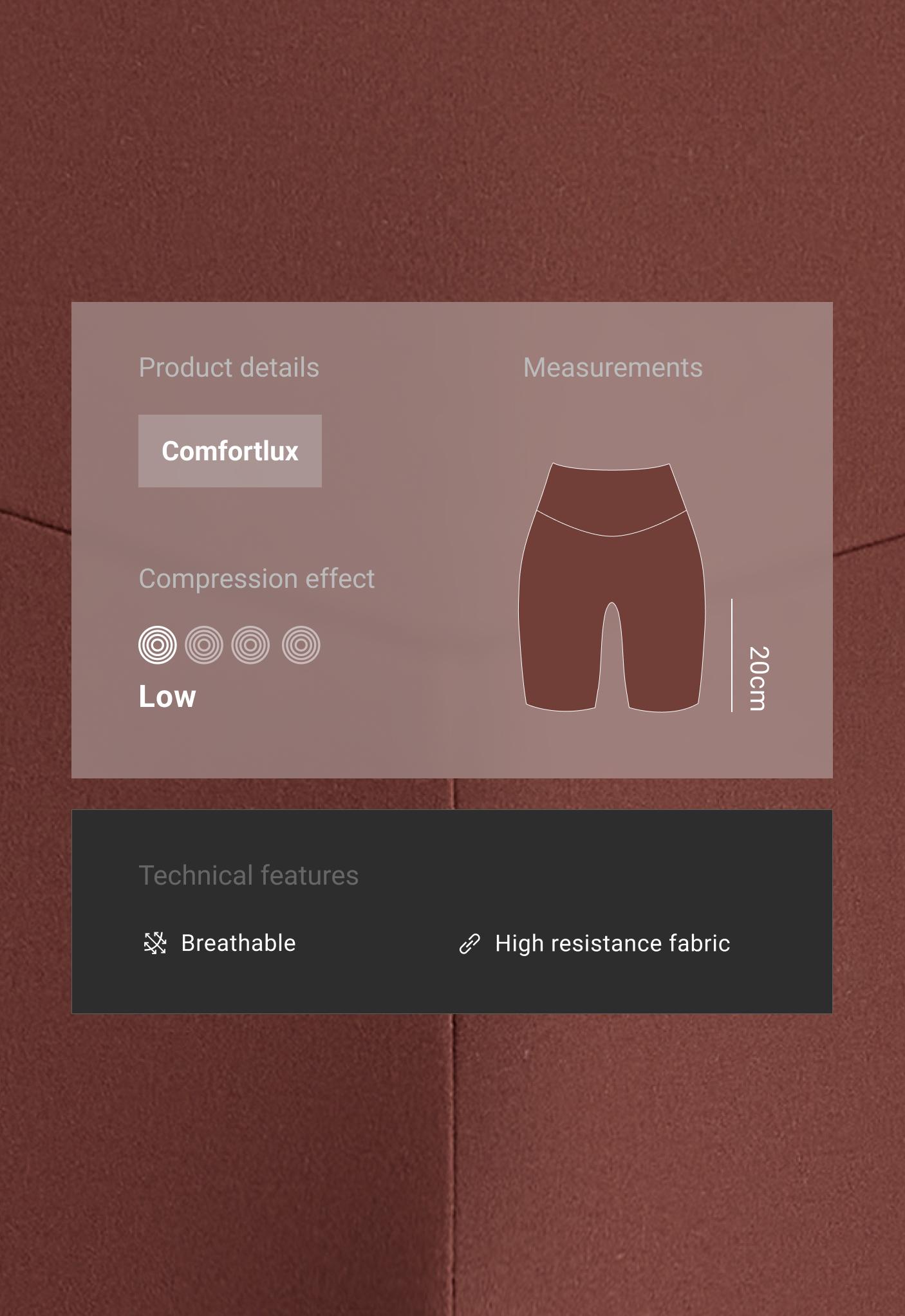 Comfortlux high-rise 20cm biker leggings — TERRACOTTA