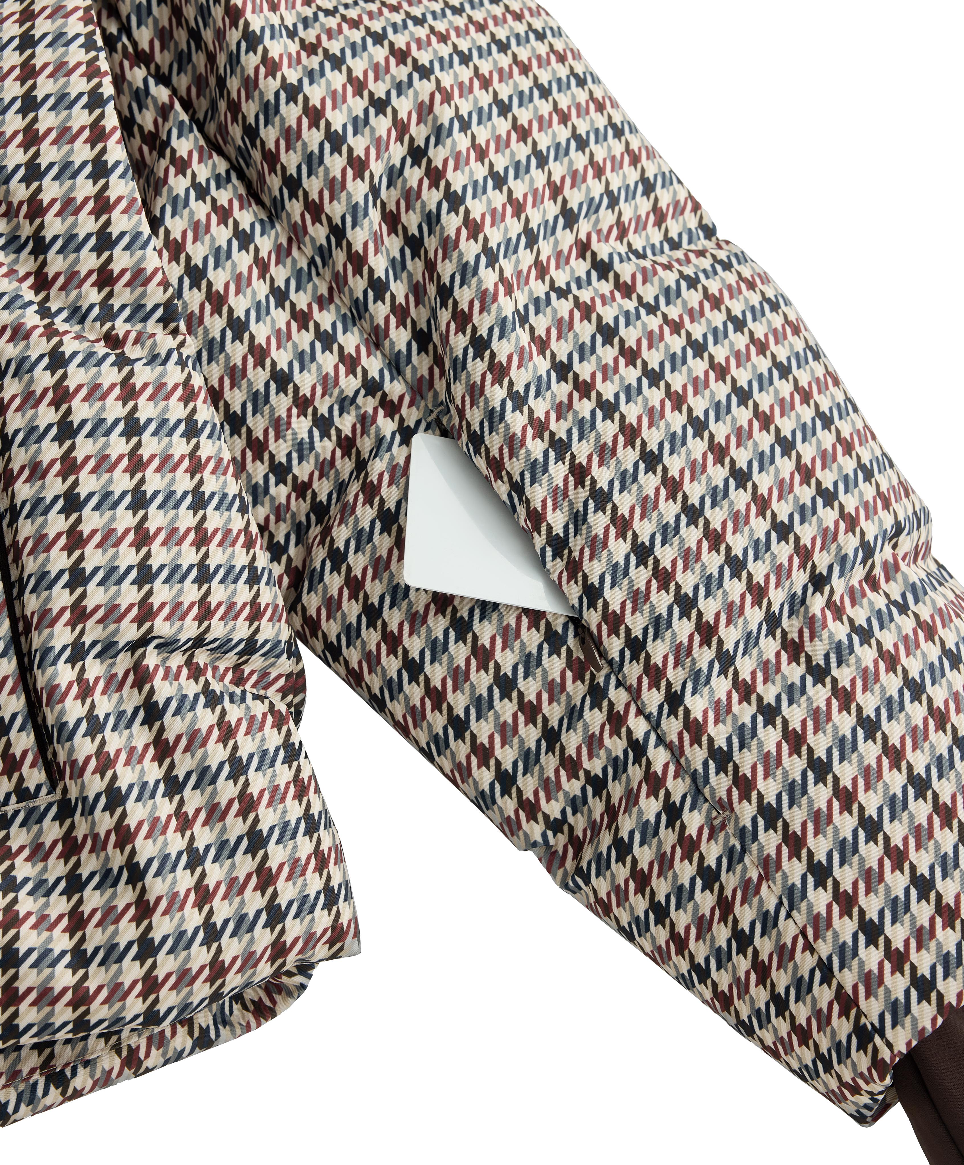 Printed padded jacket 80% down and 20% feather MINARDI PIUME SKI 10k — PALE MINK