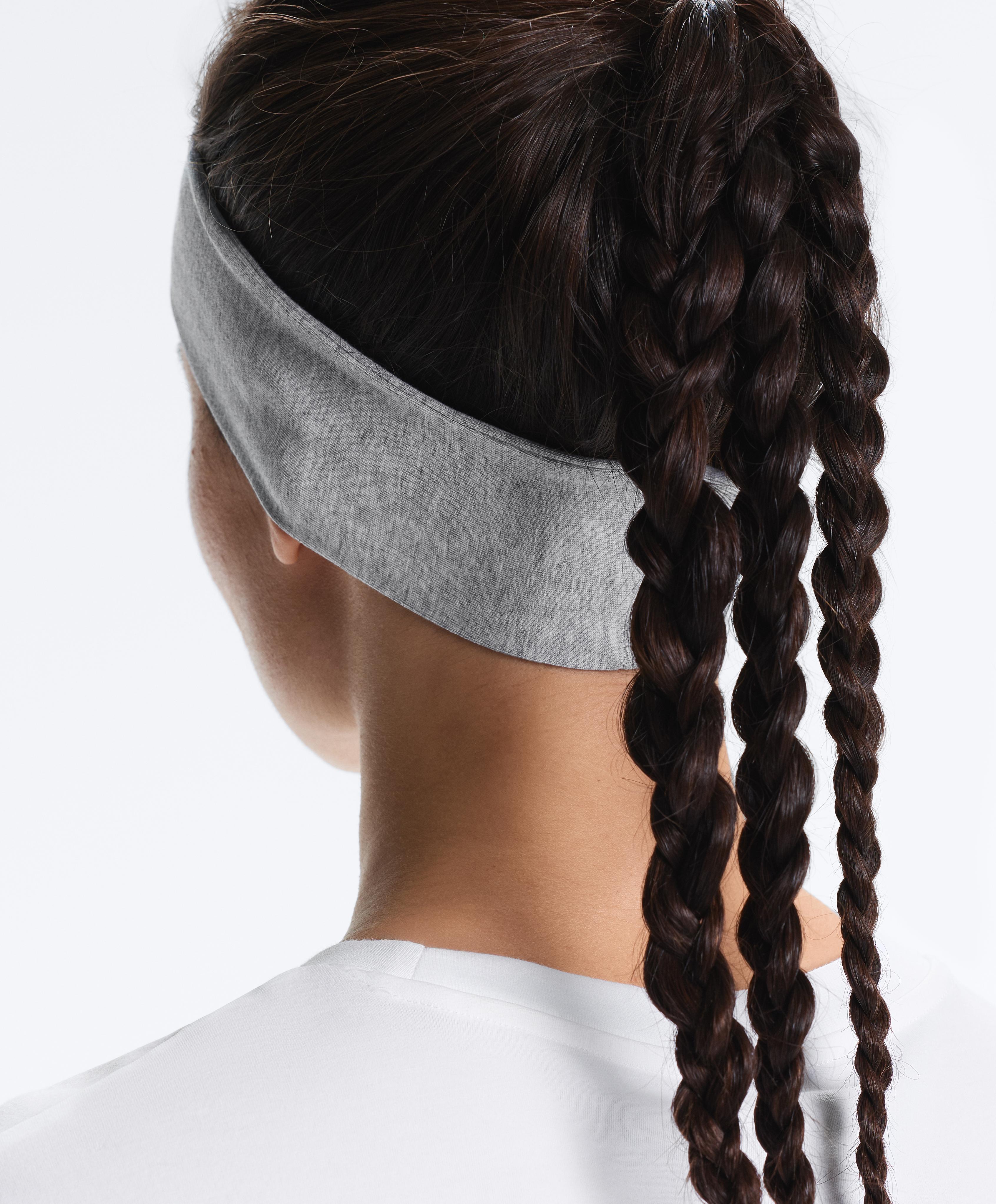 Cotton blend melange headband — PALE GREY MELANGE