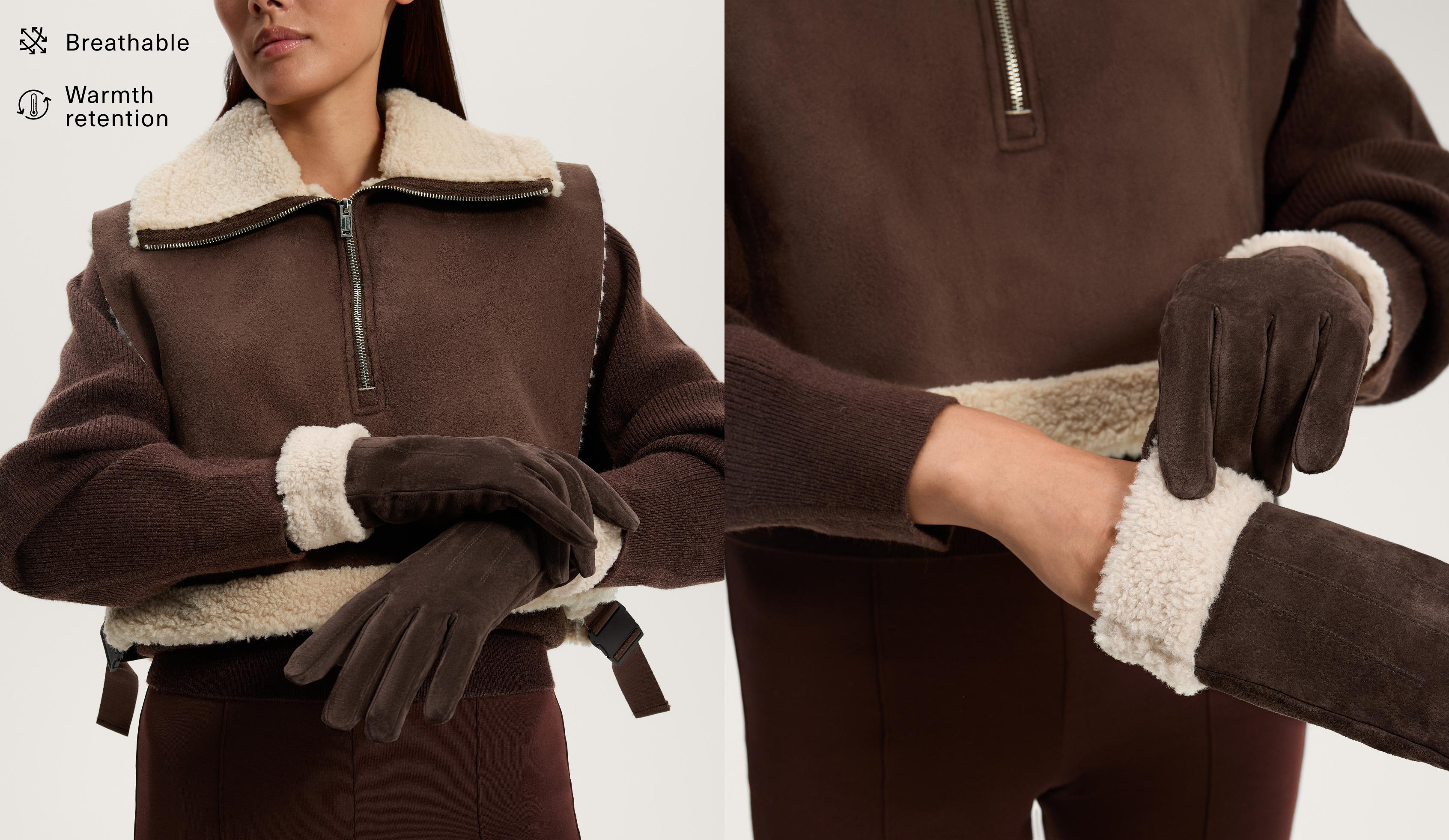 Guanti in pelle double face