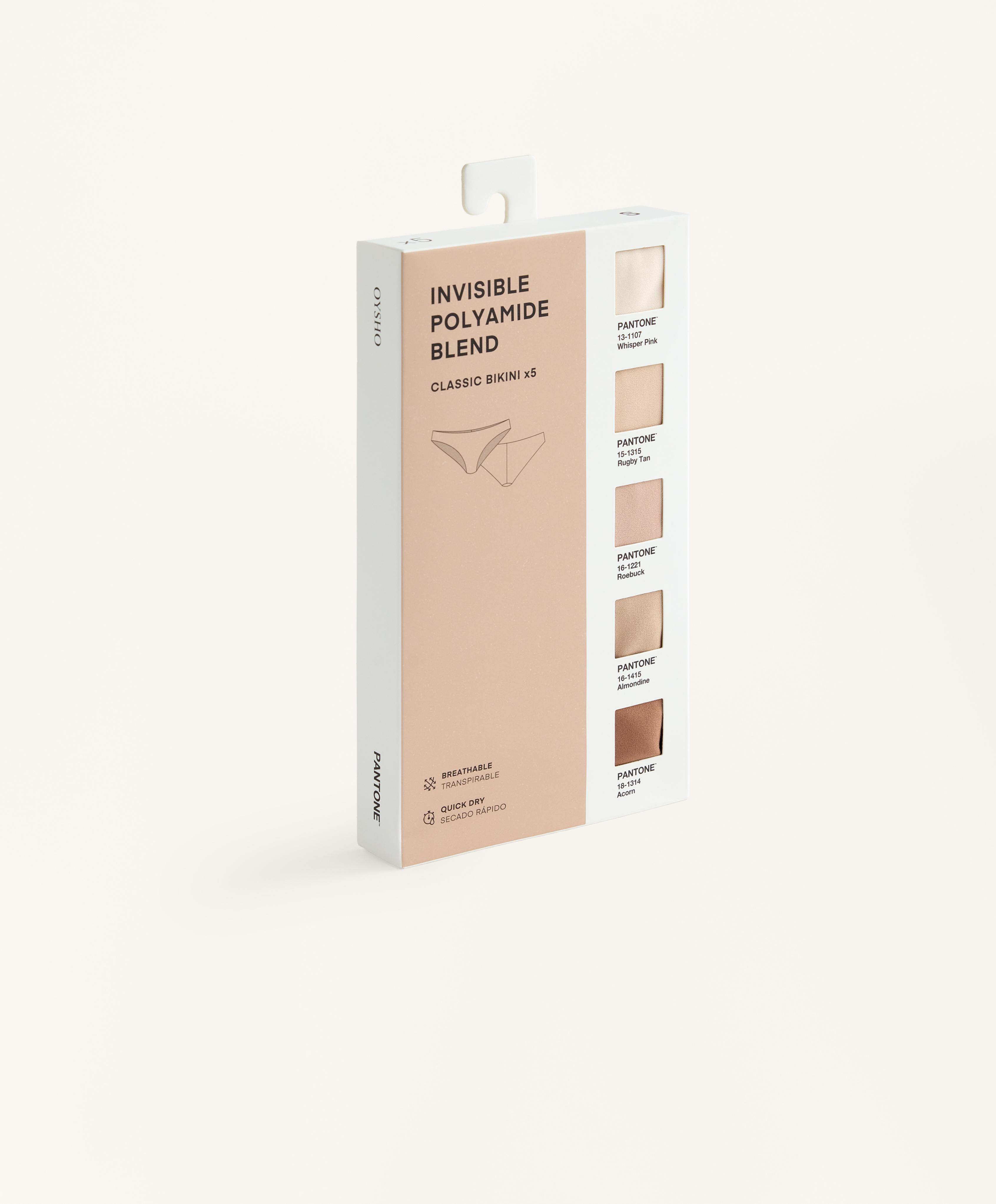 5 classic invisible polyamide blend PANTONE™ briefs