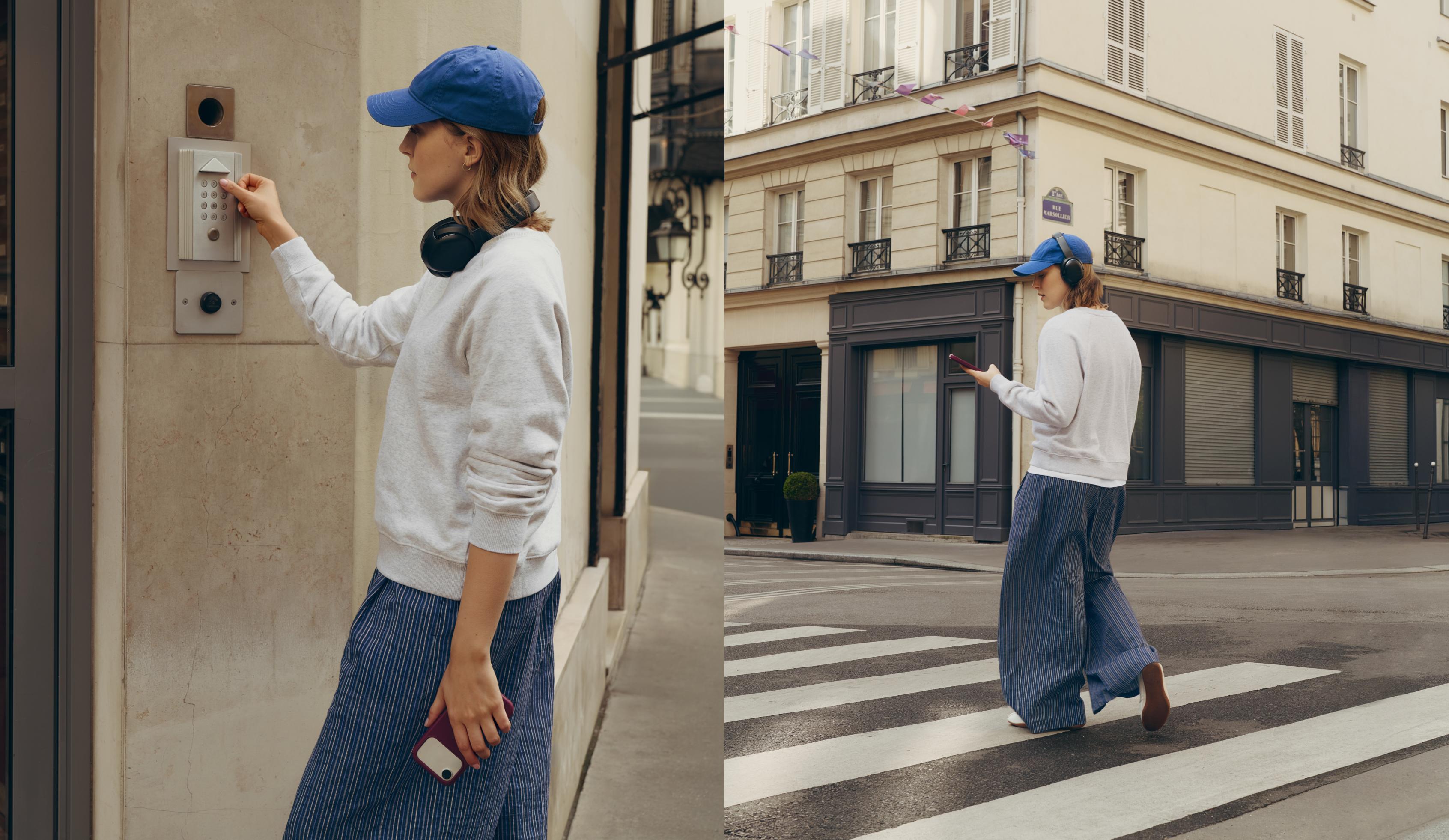 Sweat col rond en molleton chiné