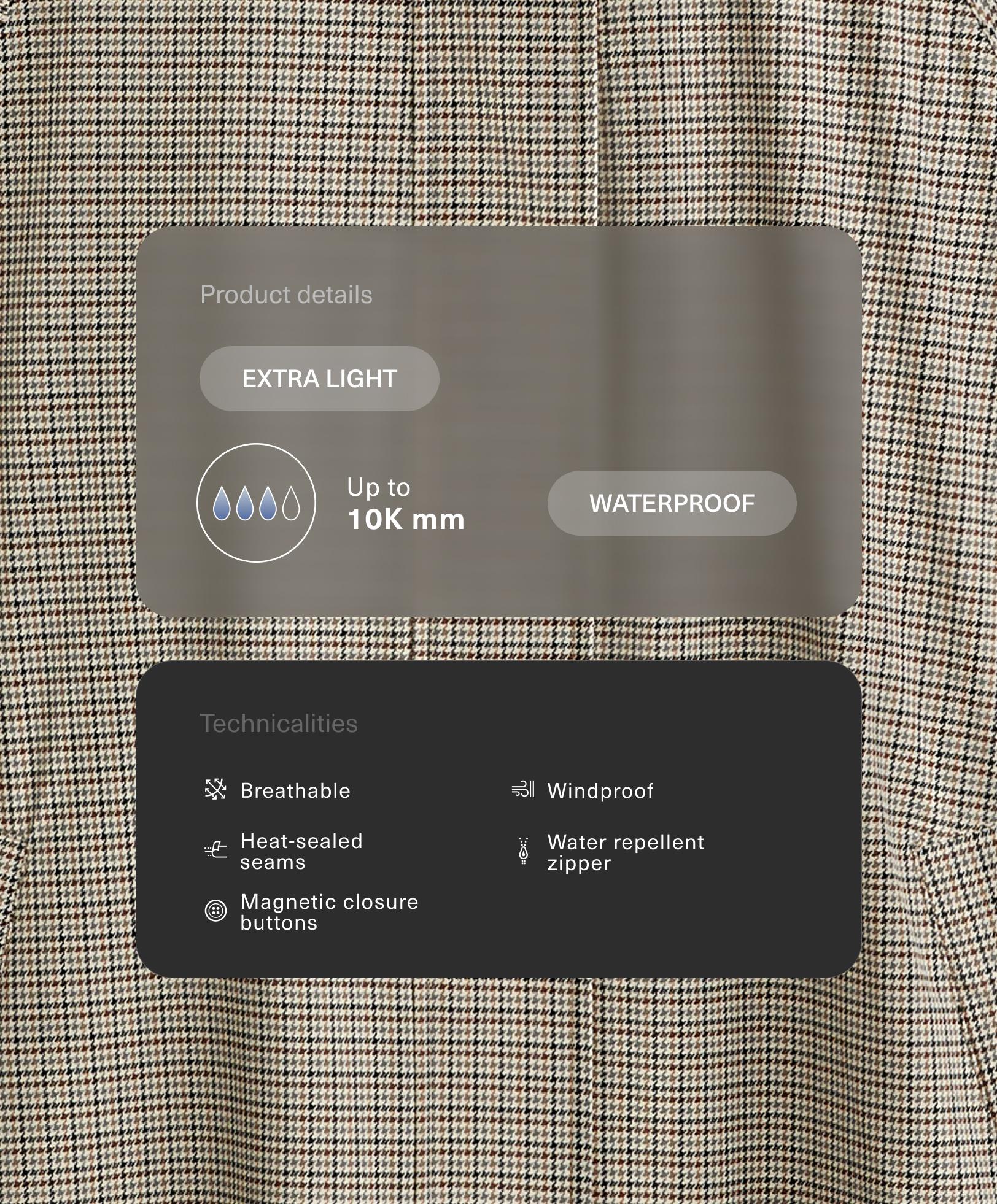 Houndstooth extra lightweight 10k waterproof jacket - Sale Houndstooth extra lightweight 10k waterproof jacket - Sale