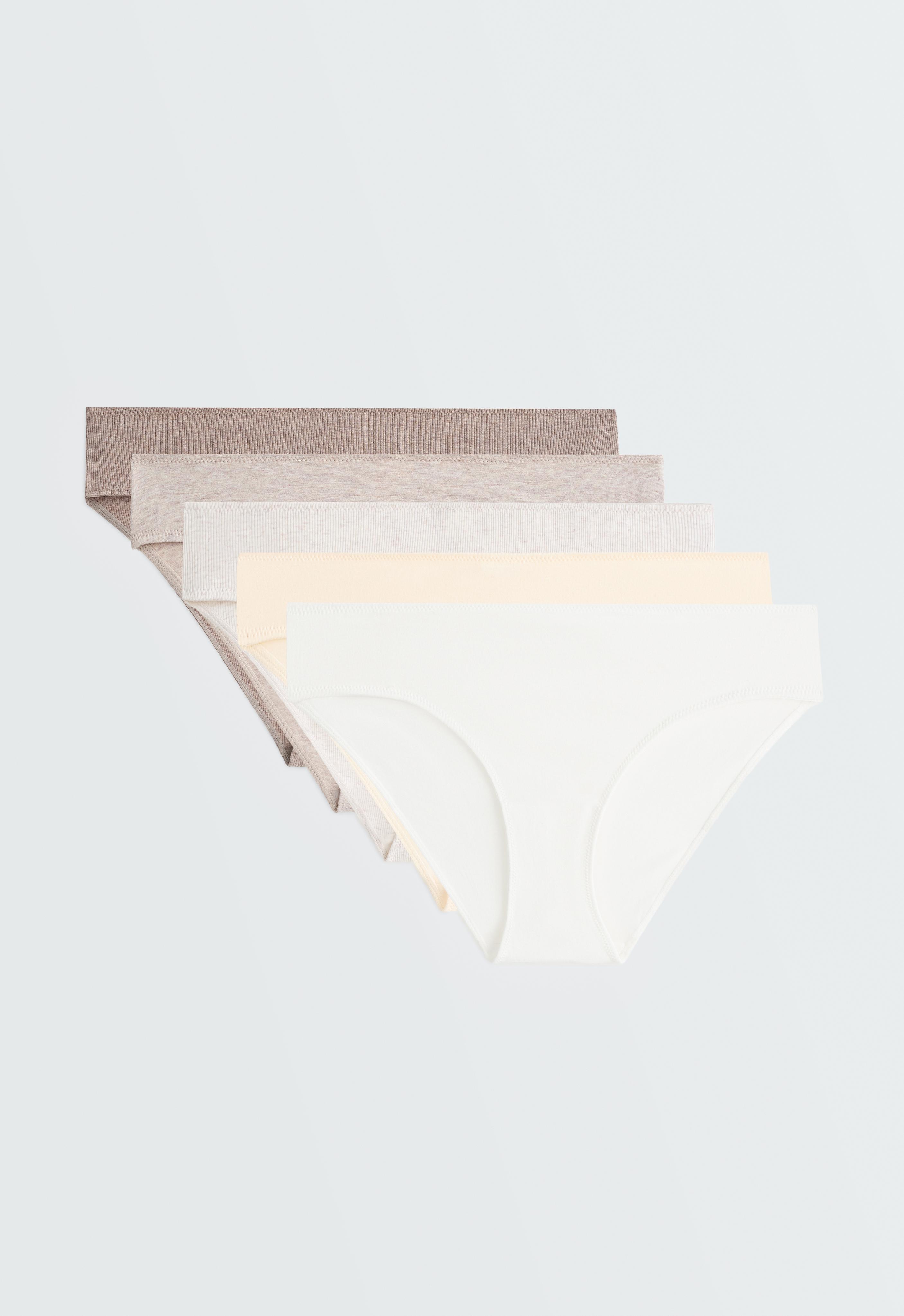 5 rib cotton blend classic briefs — TAN MELANGE