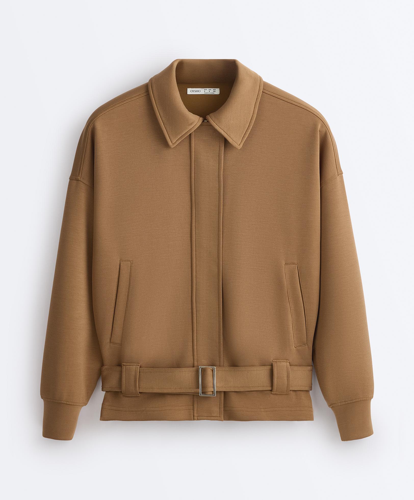 Twill Utility jacket with belt — COPPER