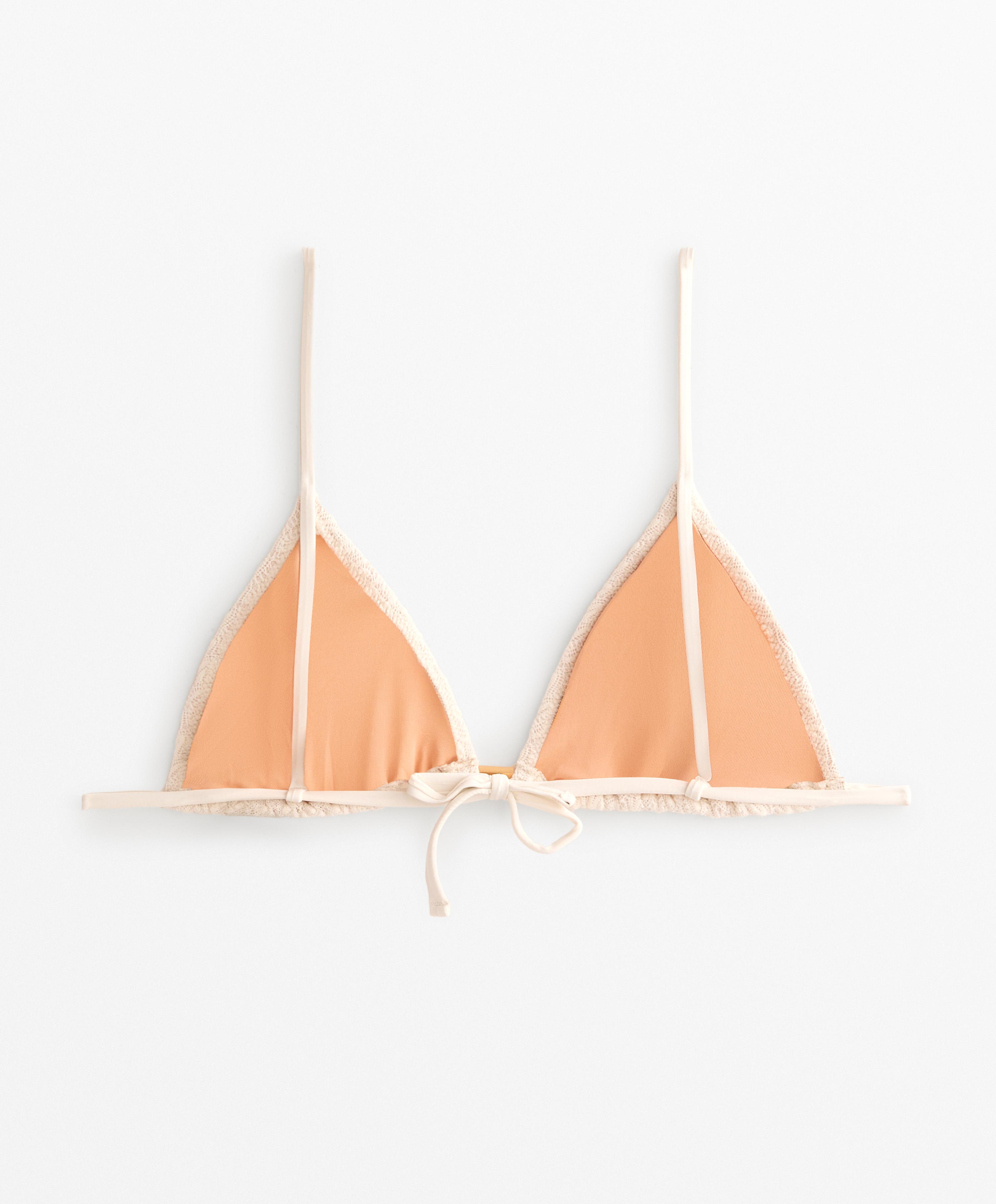 Leaf crochet triangle bikini top