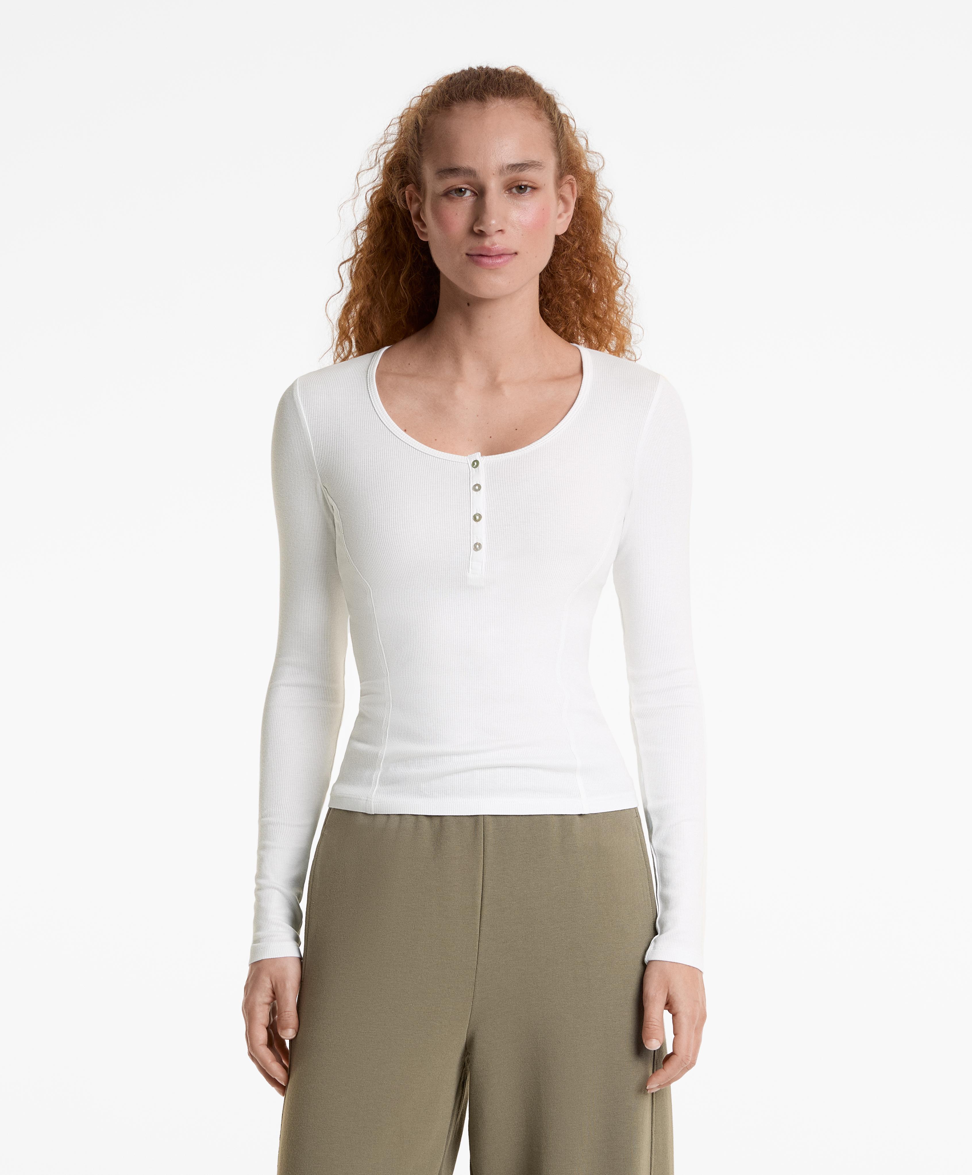 Long-sleeved T-shirt with cotton and modal - Sale Long-sleeved T-shirt with cotton and modal - Sale