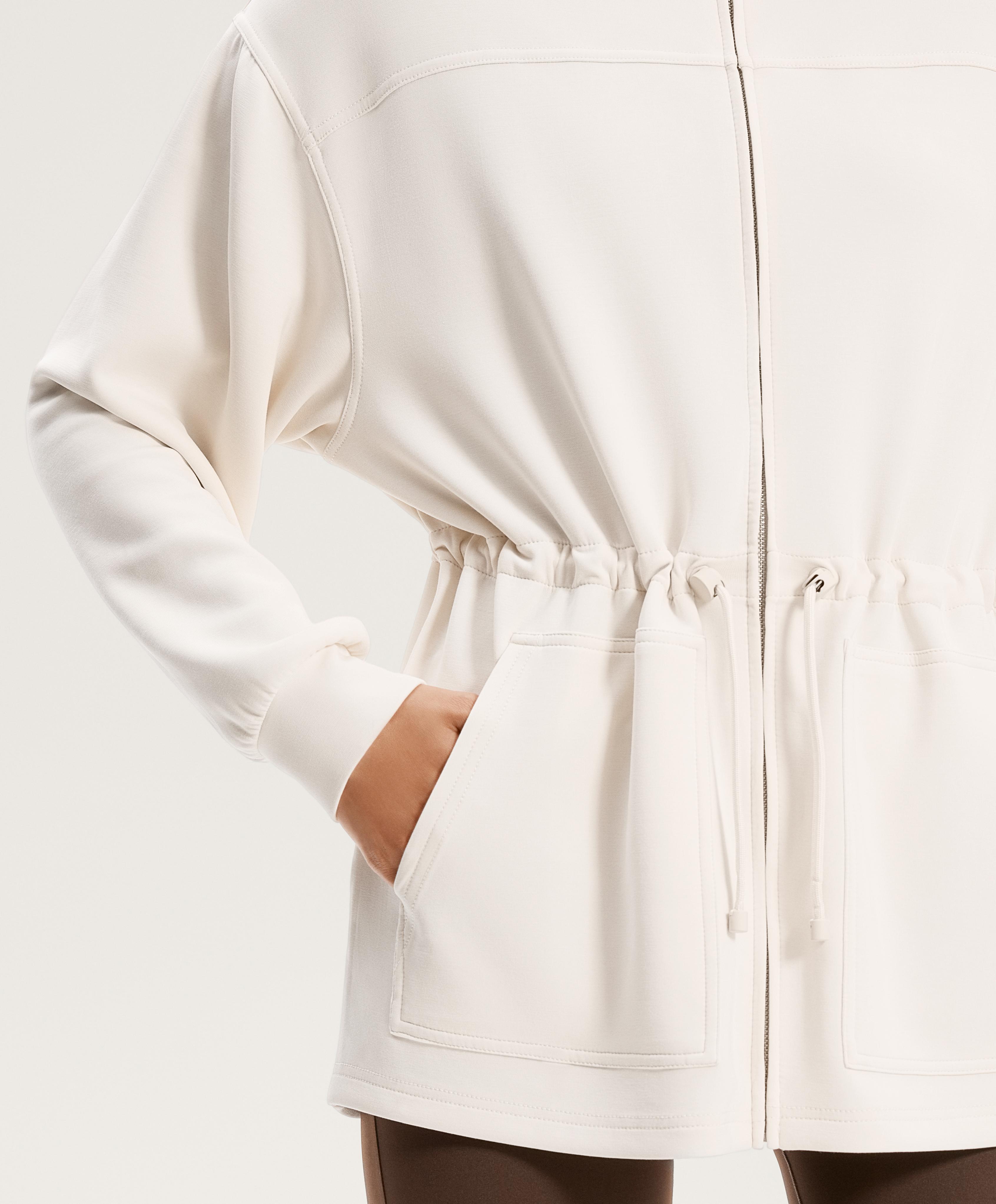 Long soft-touch jacket with modal and pockets | OYSHO Azerbaijan