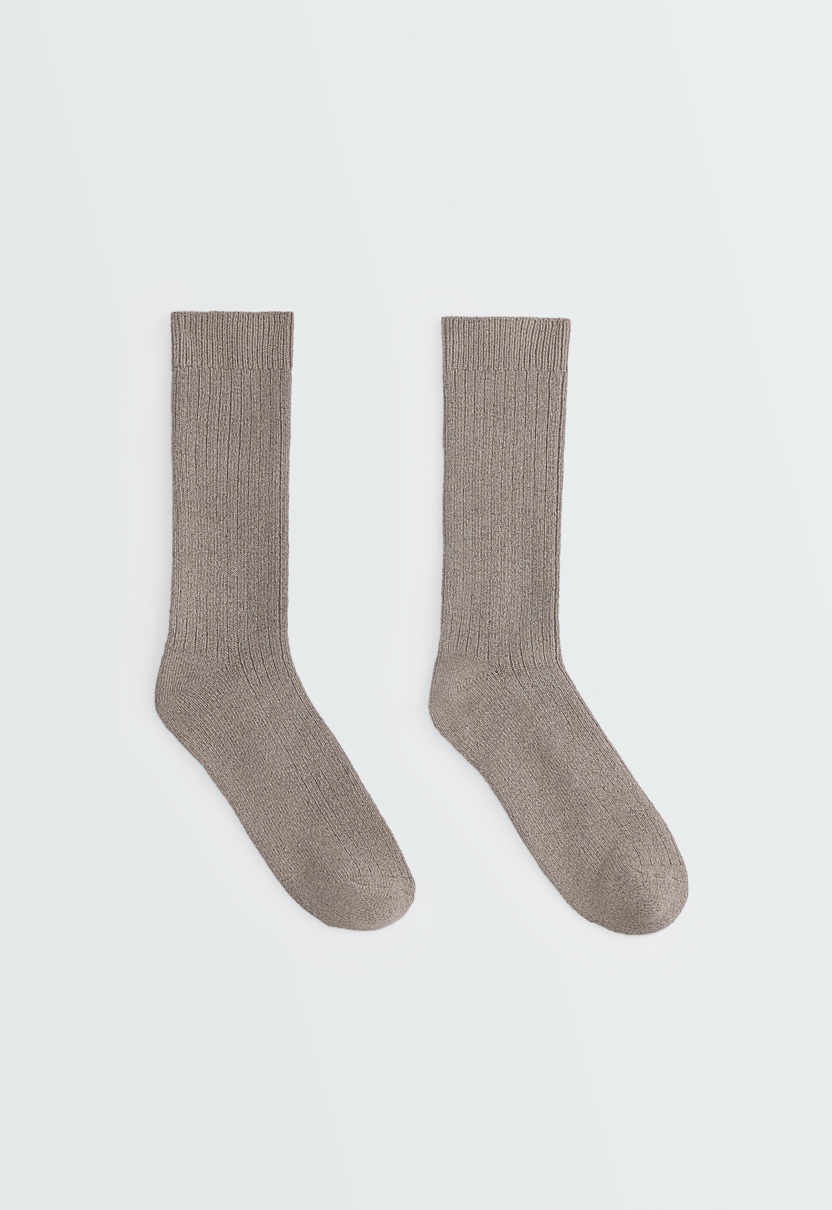 Classic socks in 18% cashmere 8% wool — BROWN MELANGE
