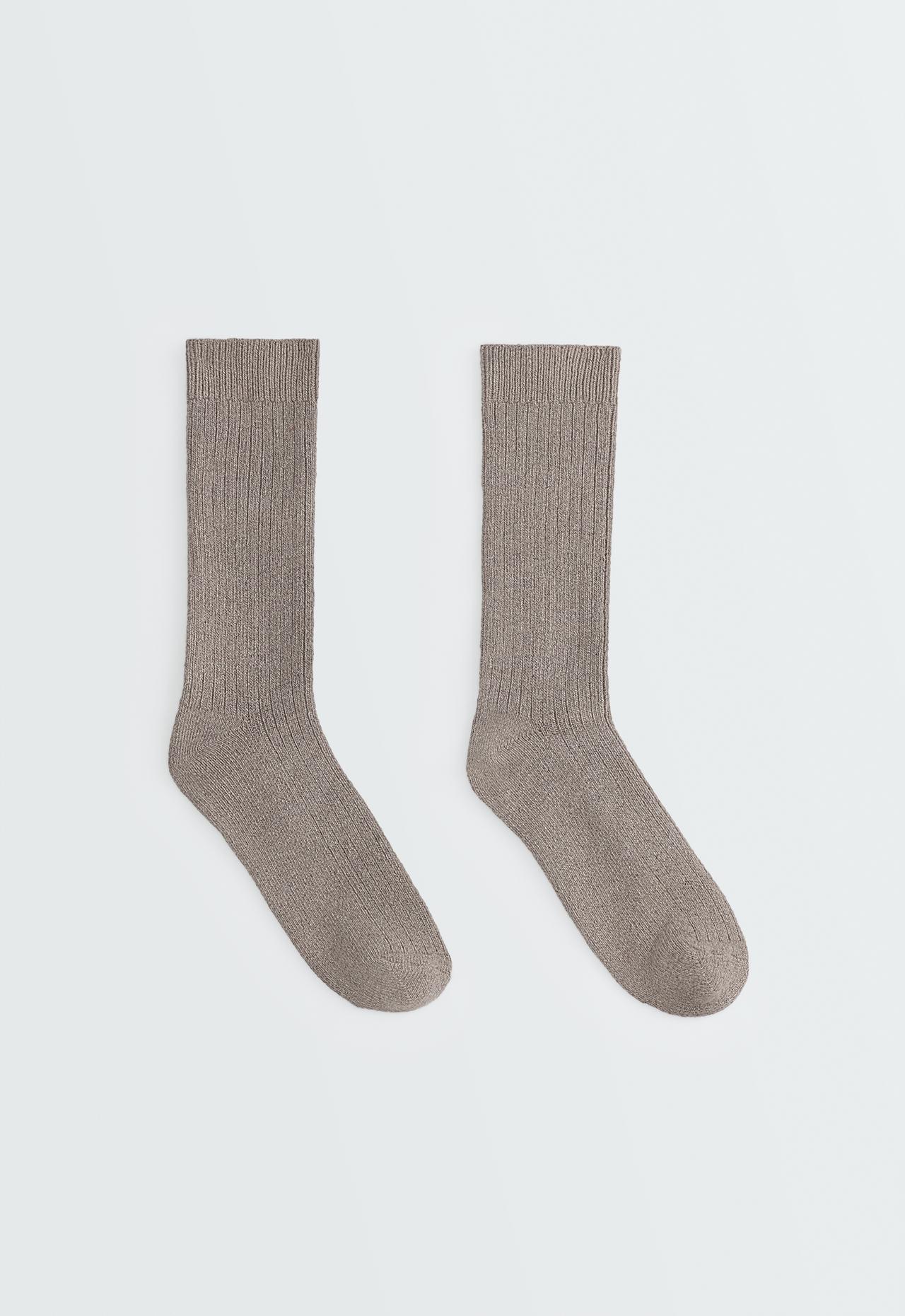 18% cashmere classic sock — BROWN MELANGE