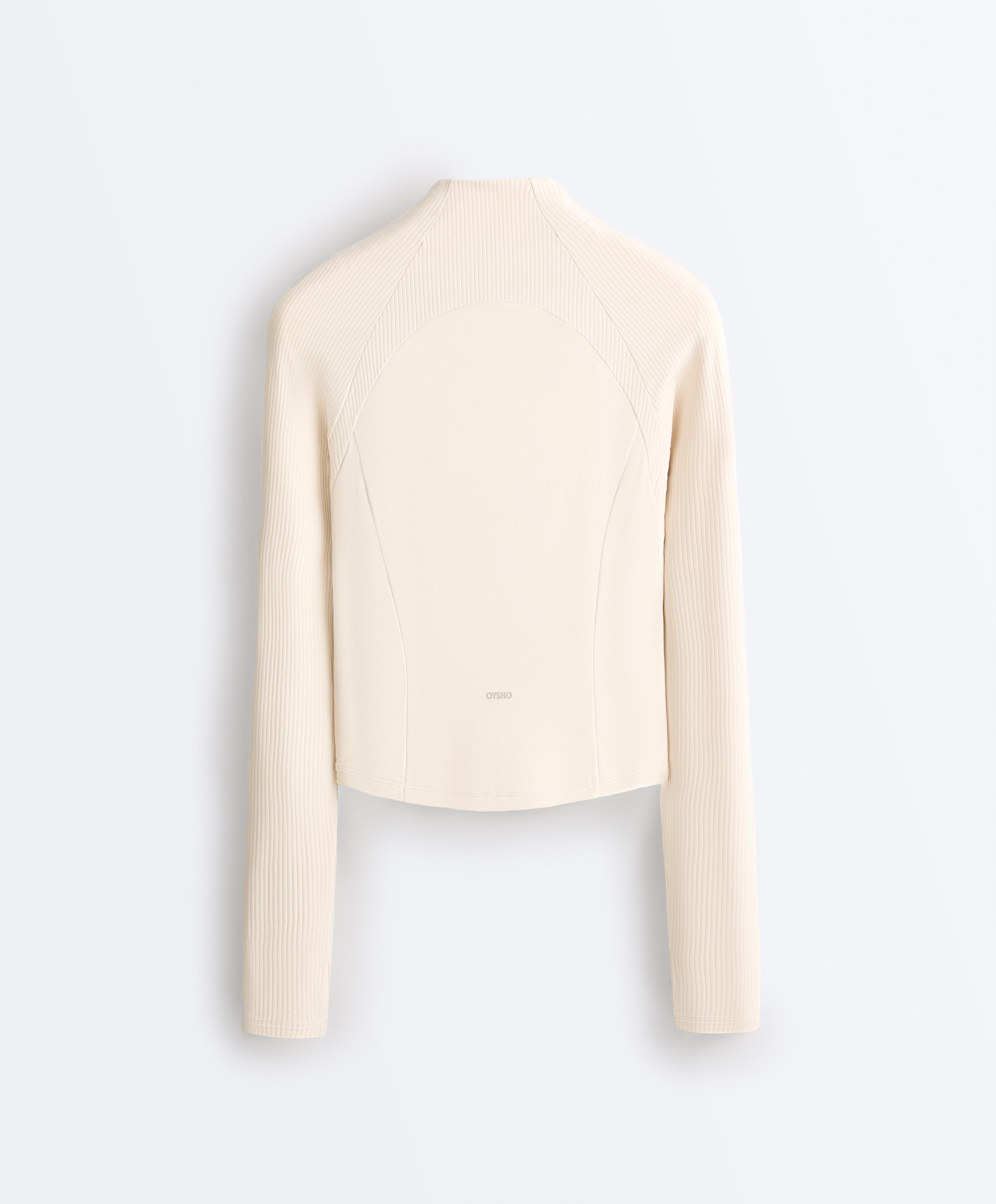 Light warm rib technical jacket — ECRU