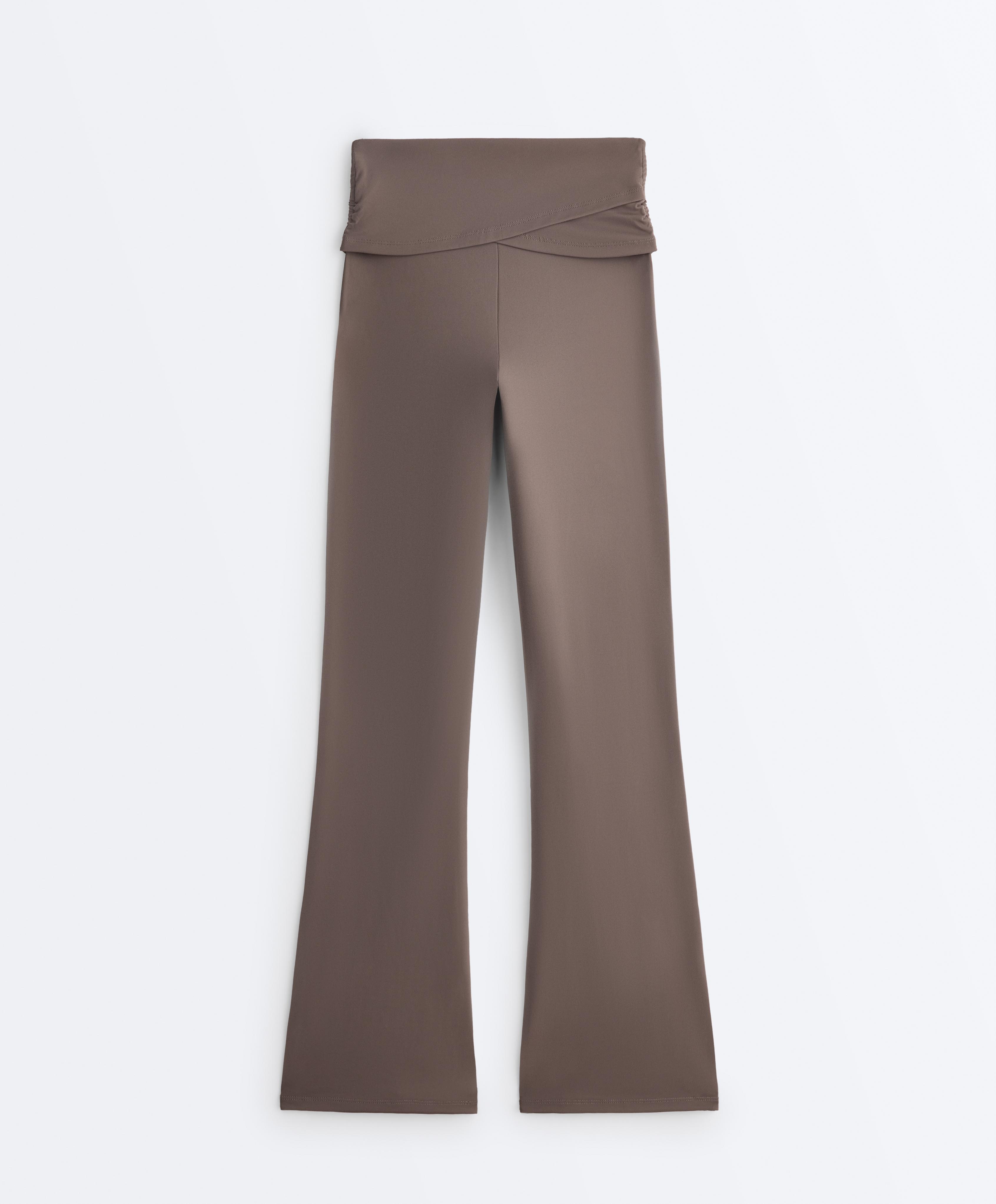 Drape detaylı yüksek belli Comfortlux Flare Pantolon - İndirim