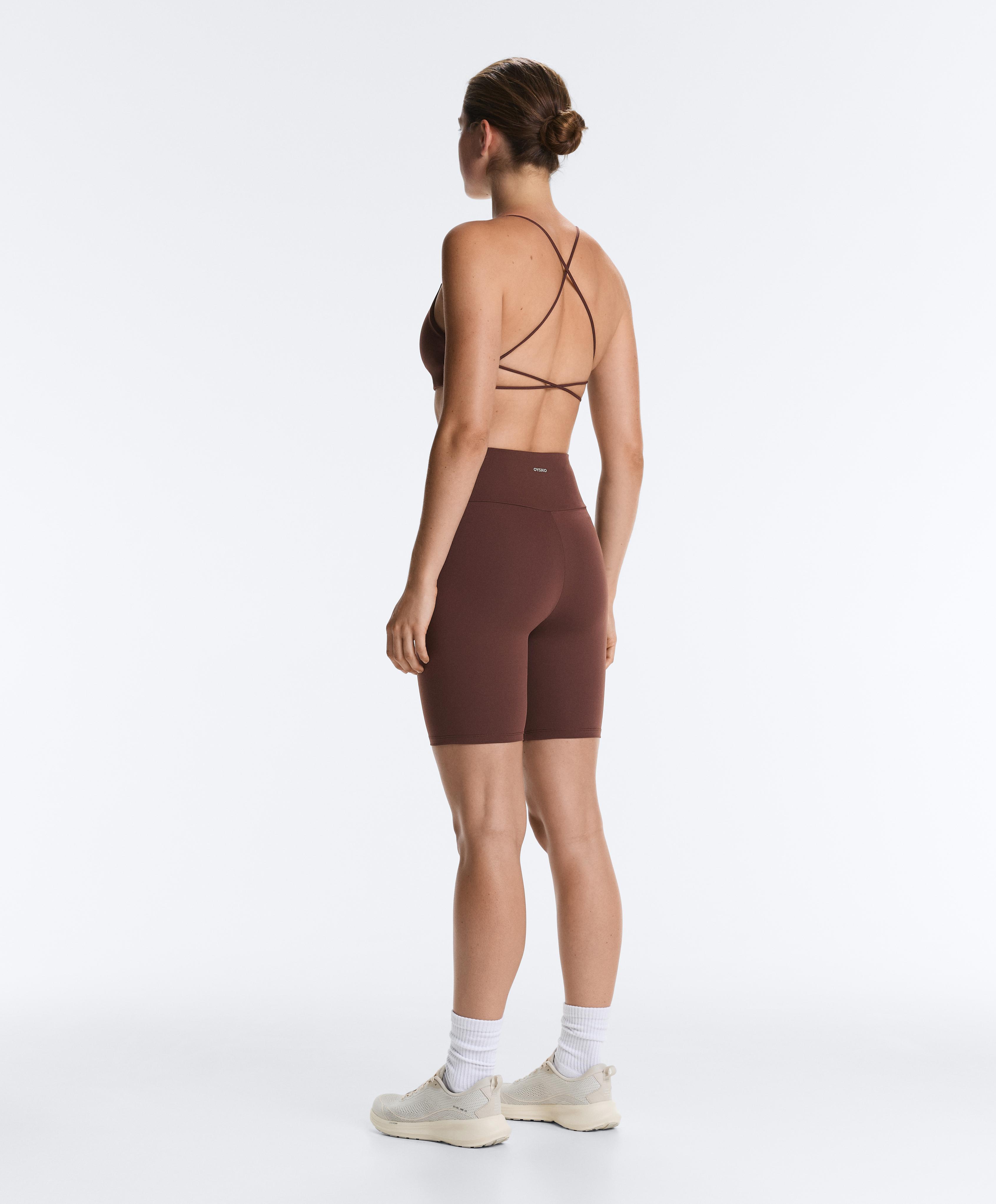 Comfortlux high-rise 20cm biker leggings — CHOCOLATE