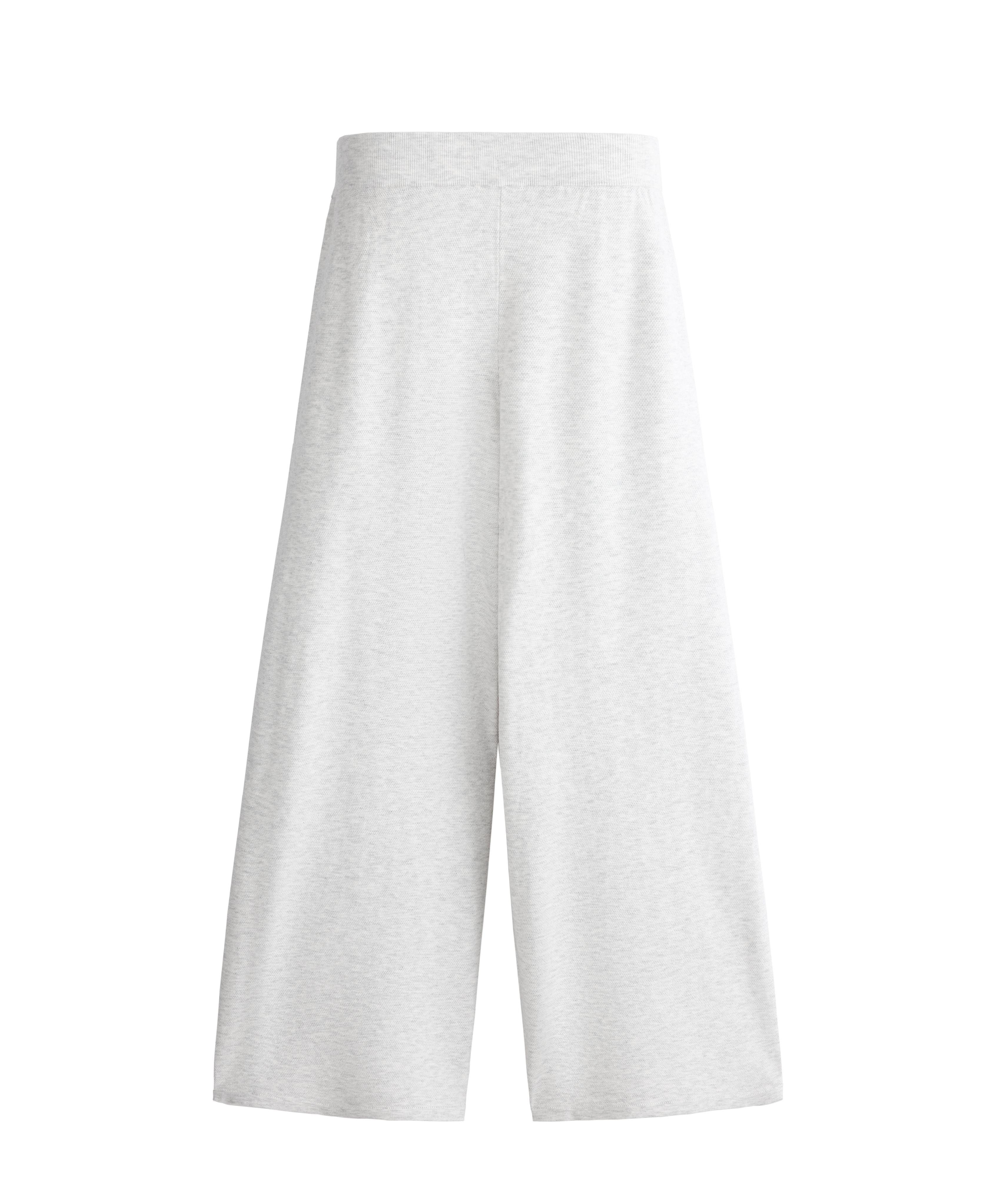 Straight-leg knit trousers — PALE GREY MELANGE