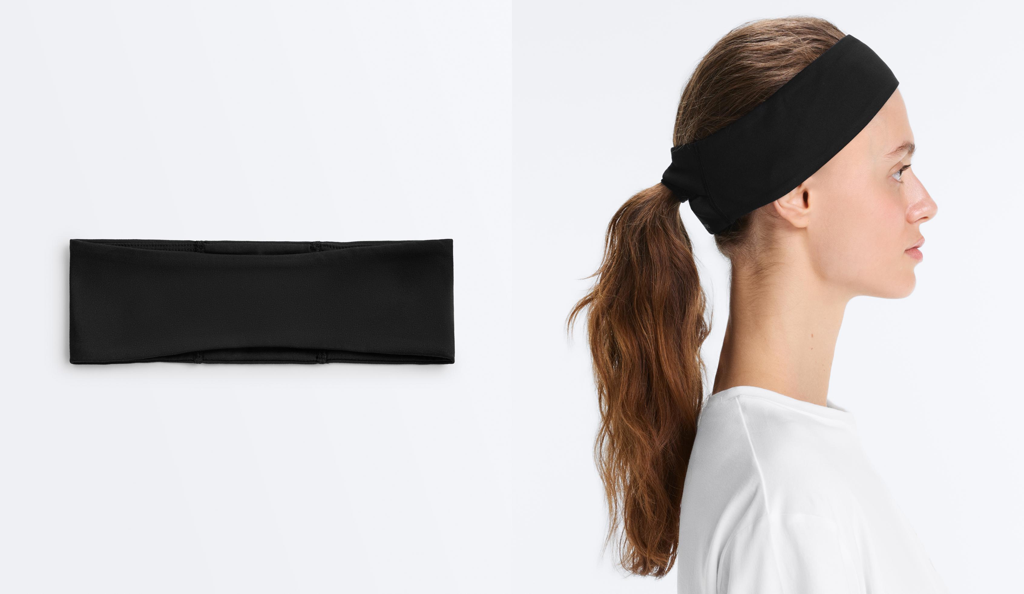 7cm reflective adjustable sports headband — BLACK