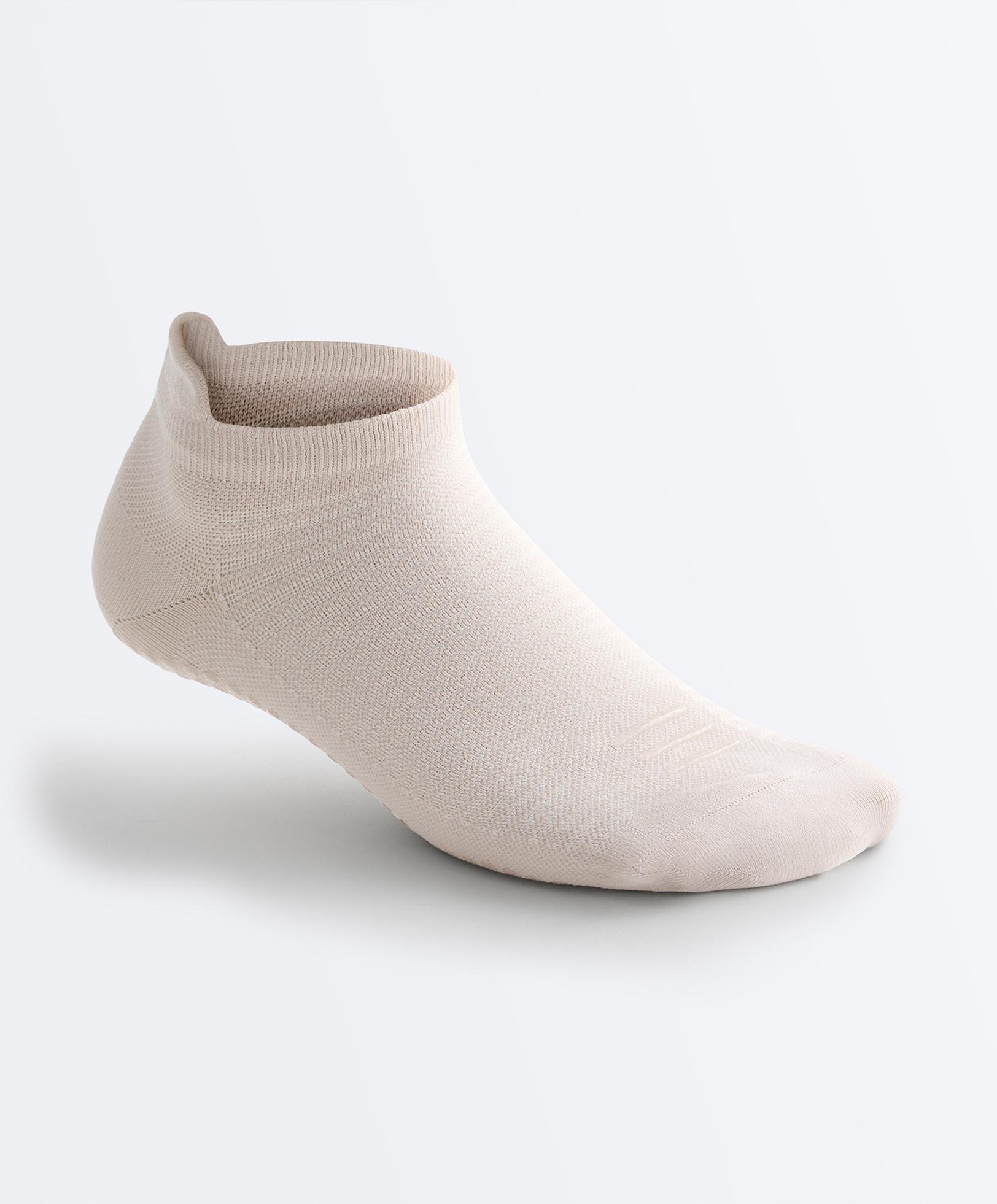 2 pairs of polyamide blend yoga and Pilates sneaker socks — LIGHT STONE