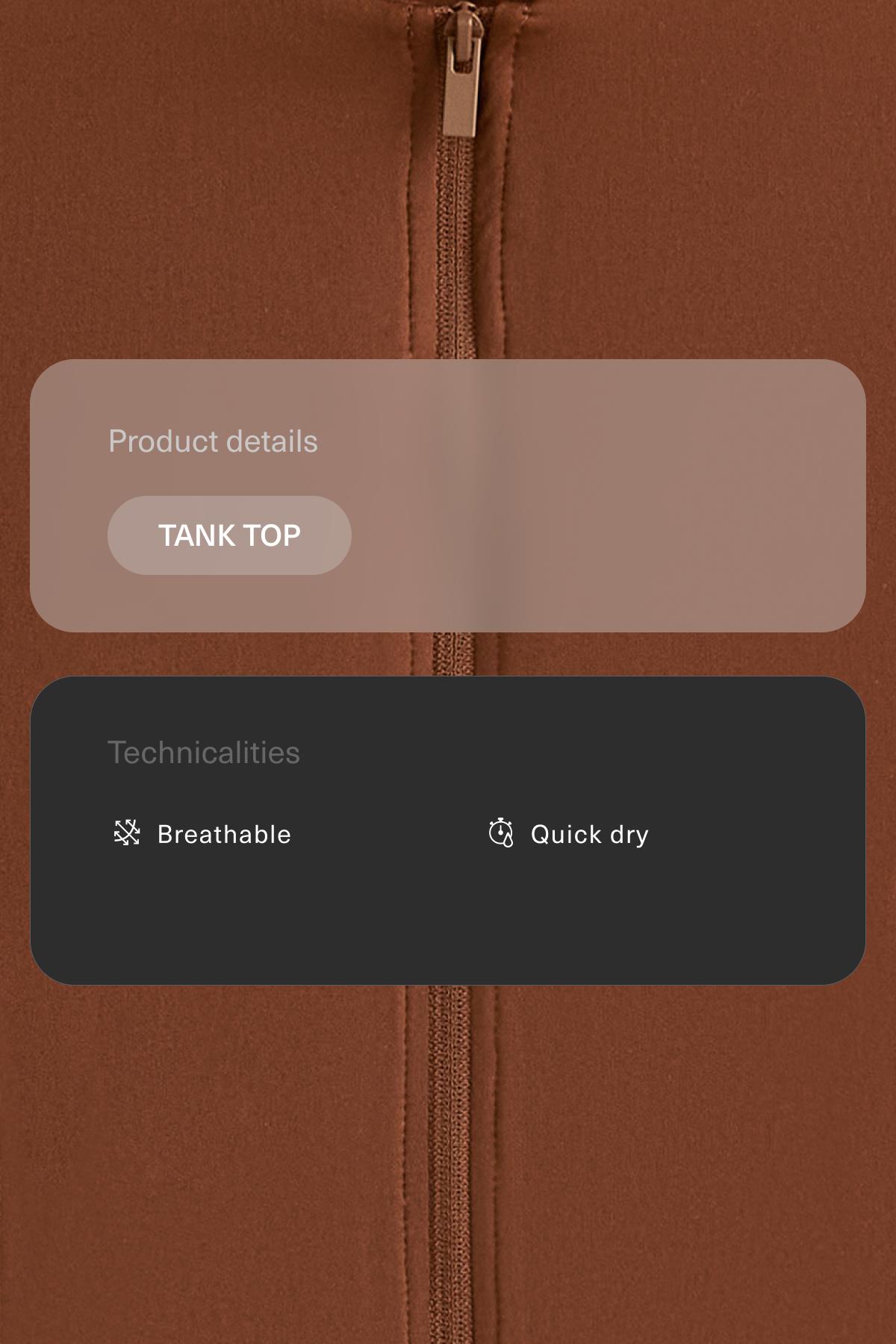 Short-sleeved zip T-shirt — COFFEE