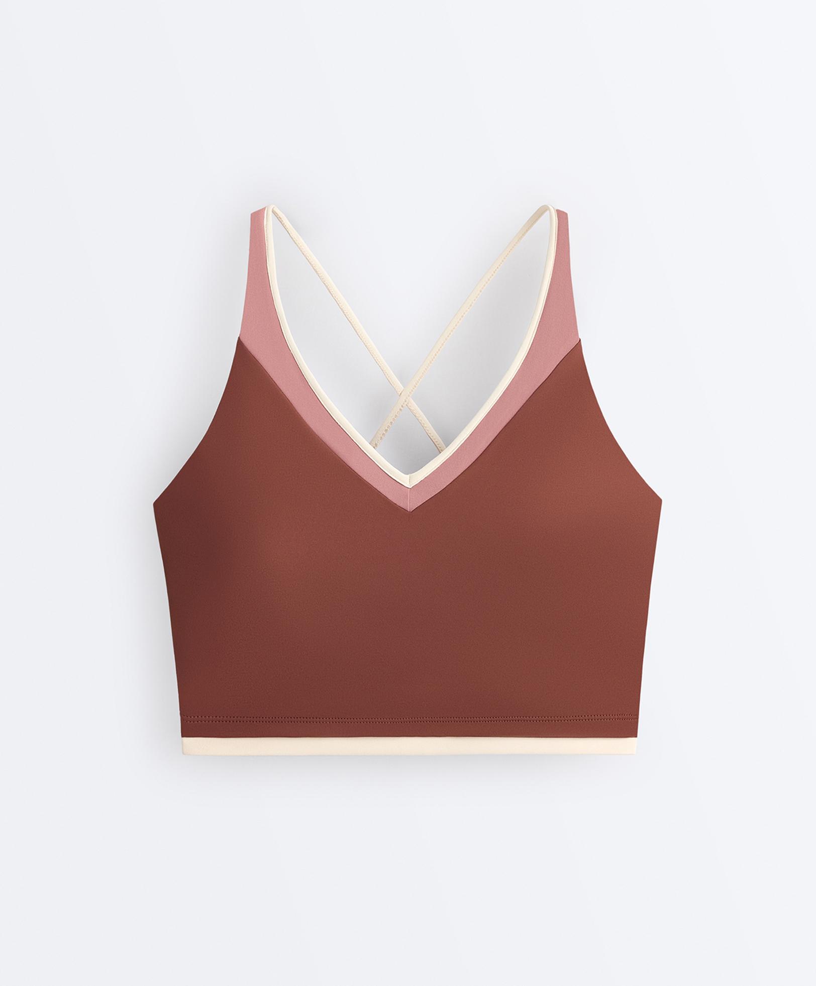 Comfortlux block tank top — MAHOGANY