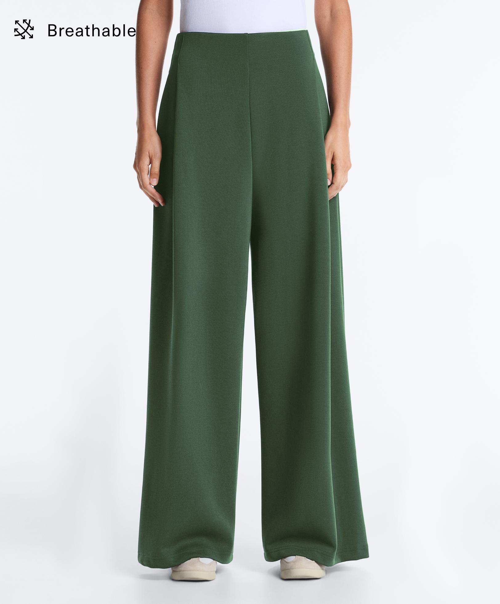 ШИРОКІ ШТАНИ З ВИСОКОЮ ПОСАДКОЮ ТА ЗАЩІПАМИ З ТВІЛУ