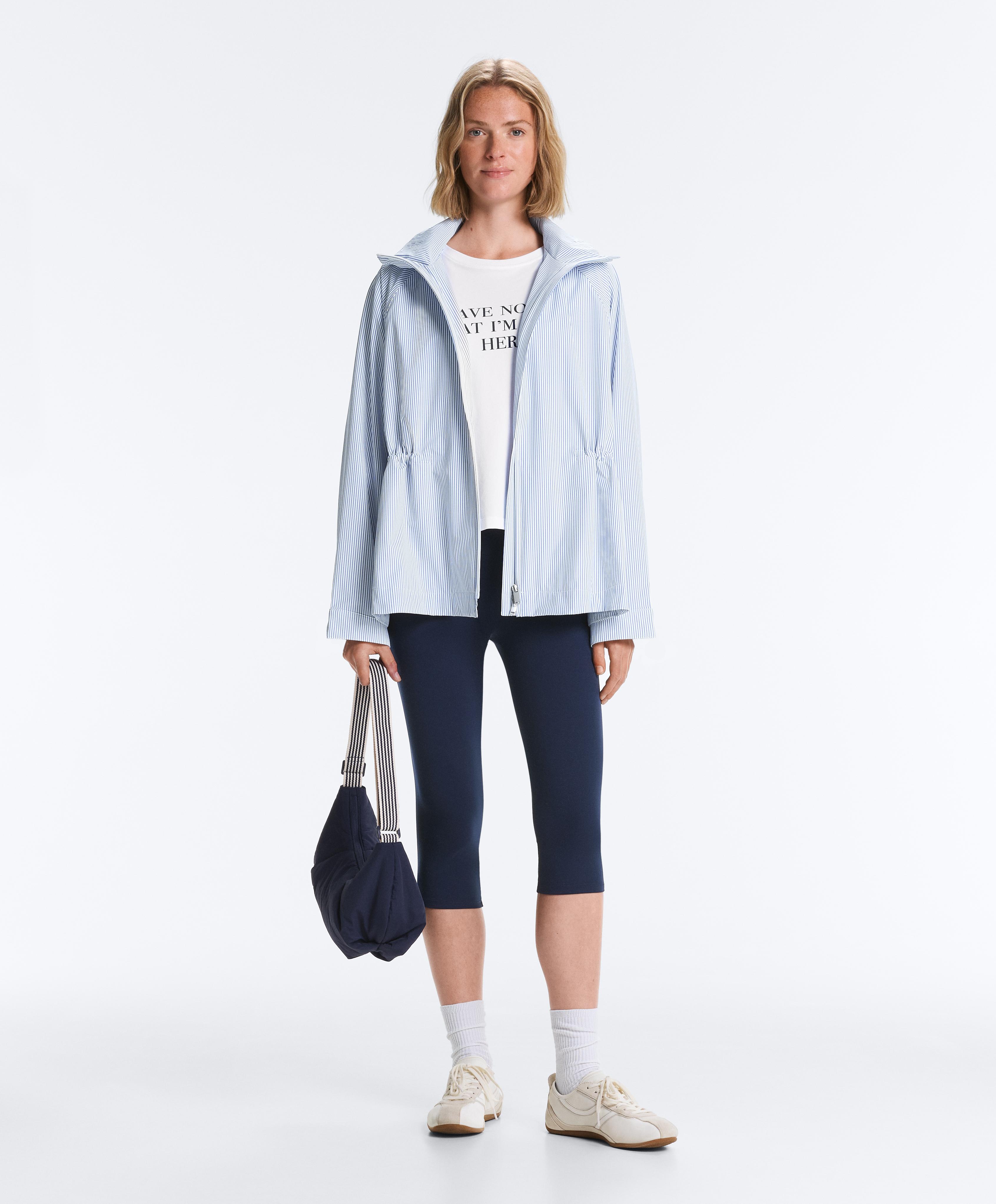 Extra lightweight 10k waterproof striped jacket — PALE BLUE