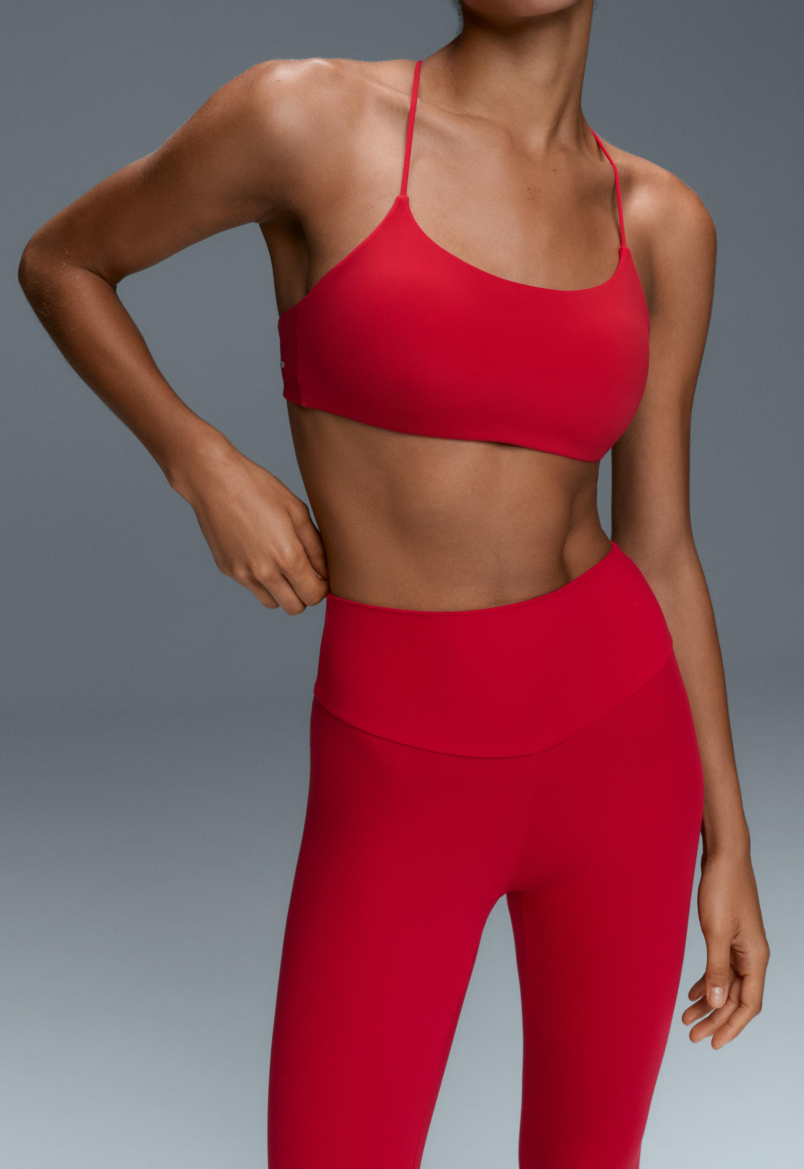 Comfortlux high-waisted ankle-length leggings — STRONG RED
