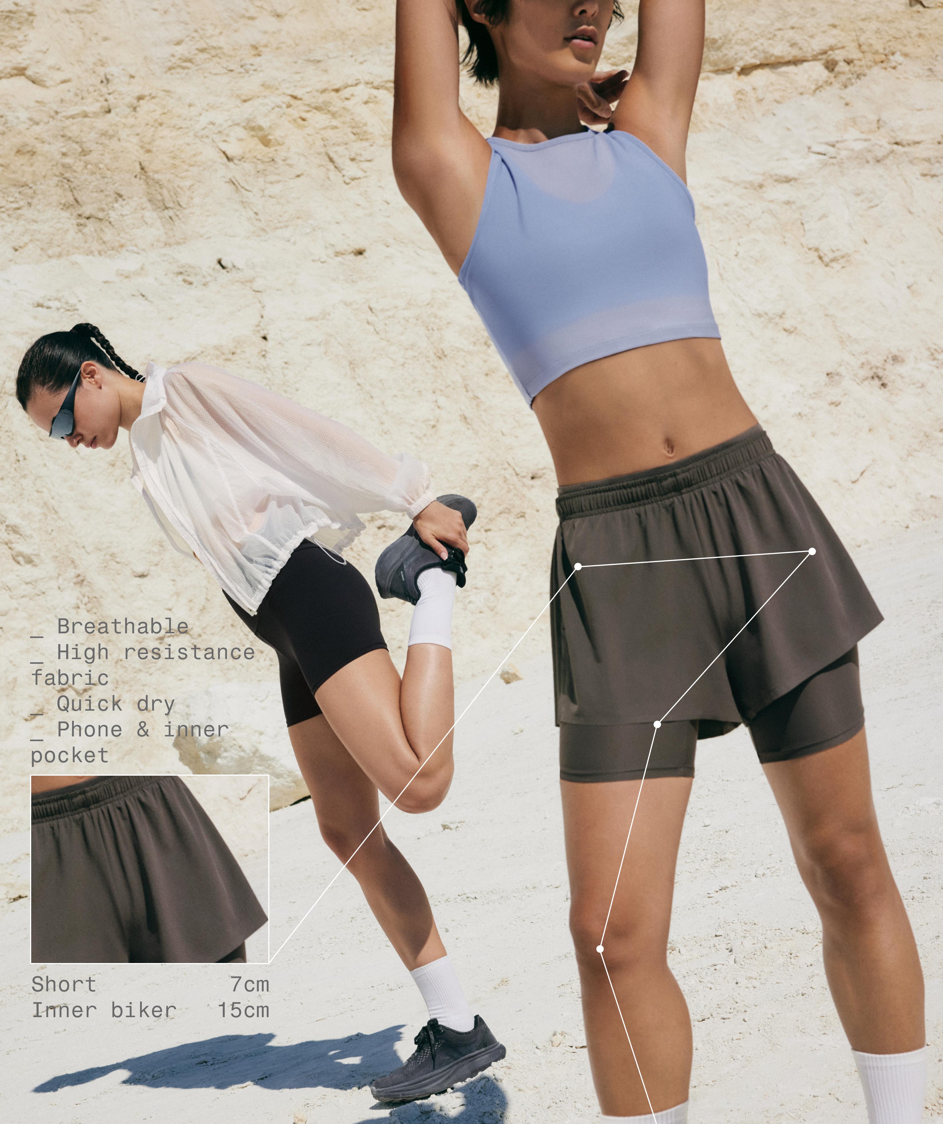 Mid rise 2-in-1 tehnilised Shorts
