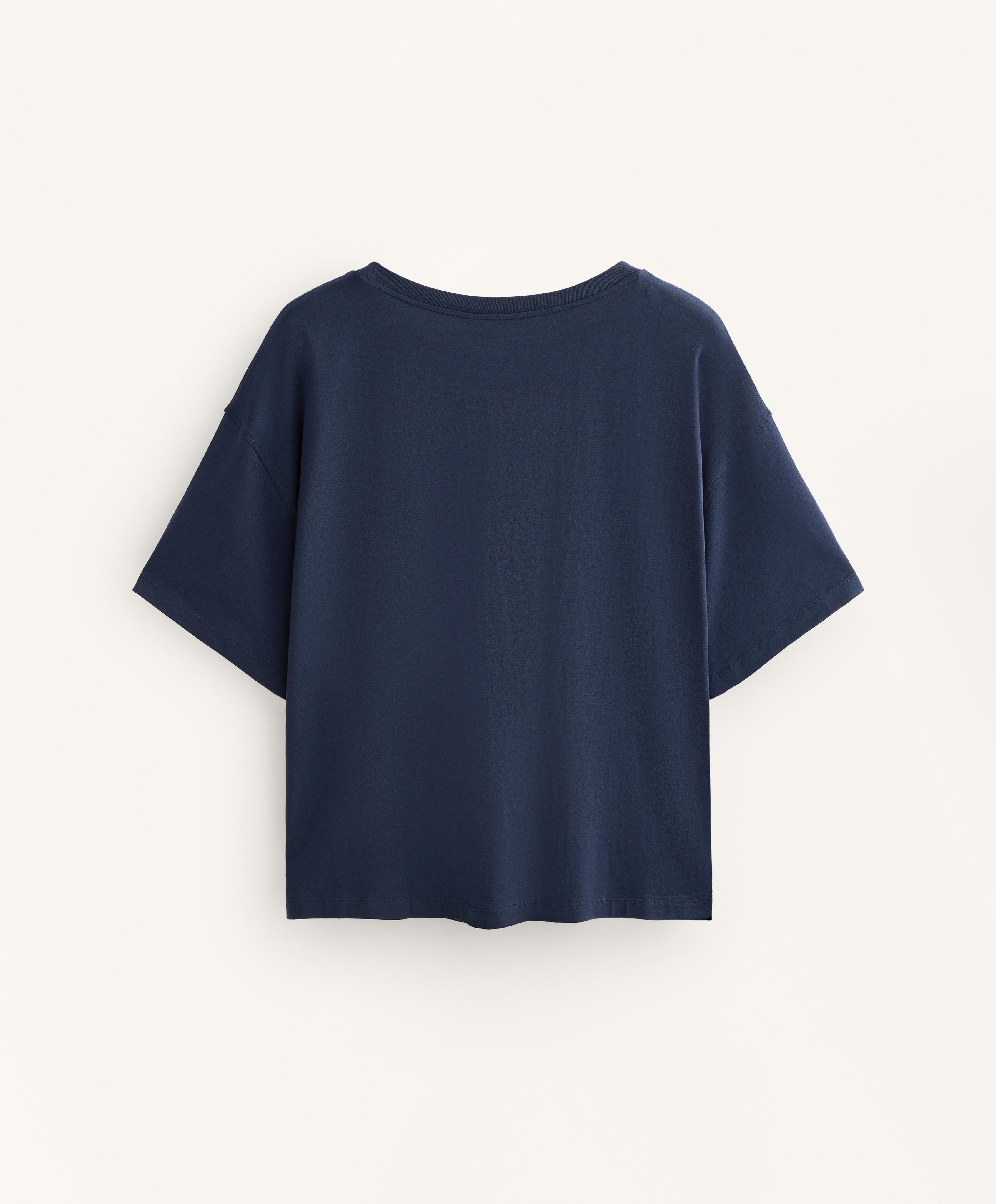 T-shirt boxy à manches courtes en mélange de coton