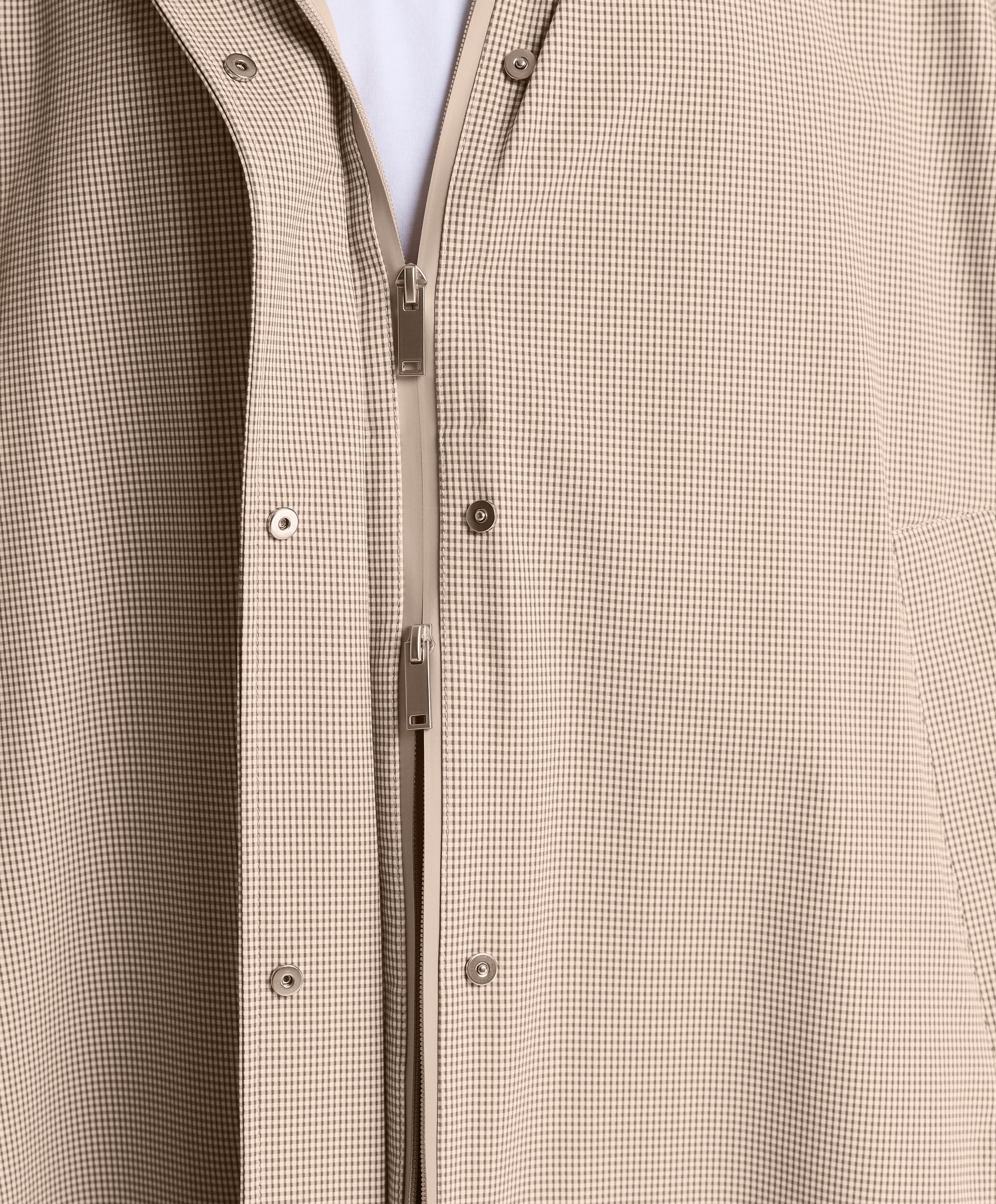 Extra lightweight 10k waterproof gingham jacket — DARK BRICK