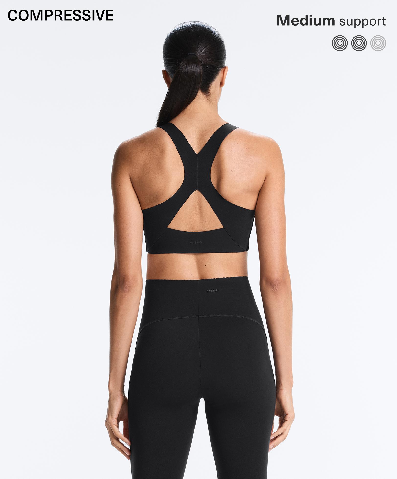 Compressive medium-support bra with cups Compressive medium-support bra with cups