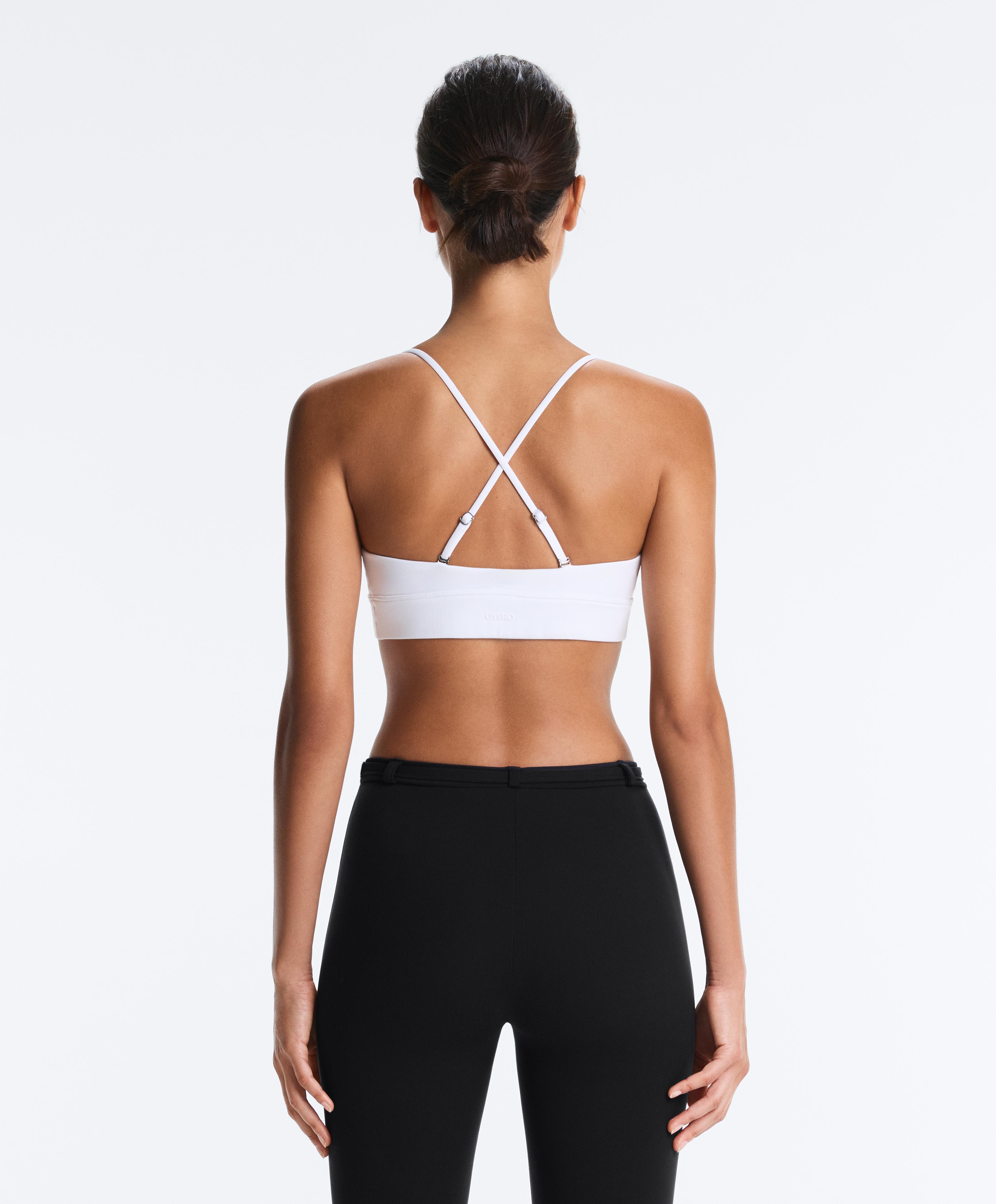 Comfortlux low-support triangle sports bra — WHITE 