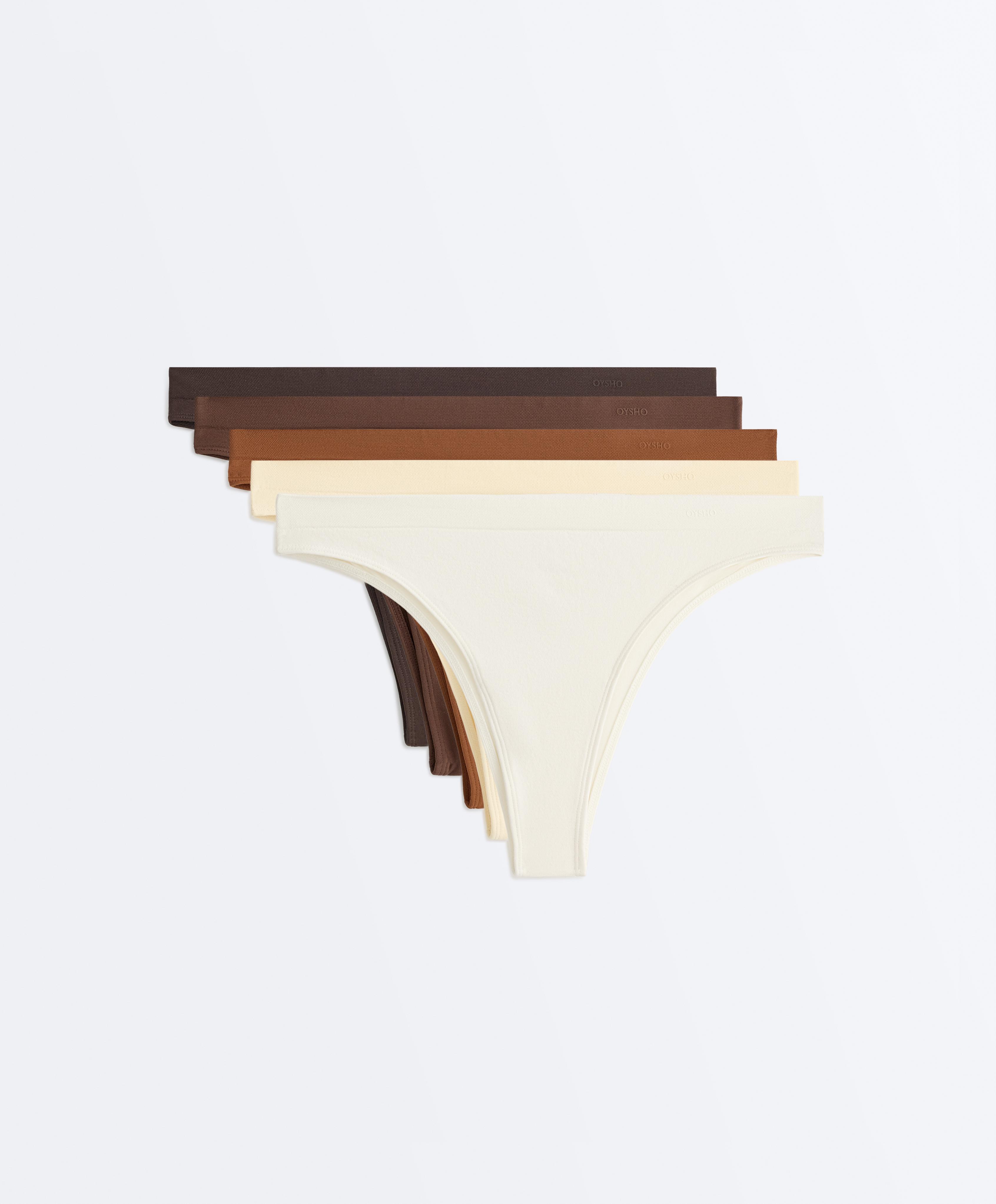 5 polyamide-blend seamless Brazilian briefs — COCOA