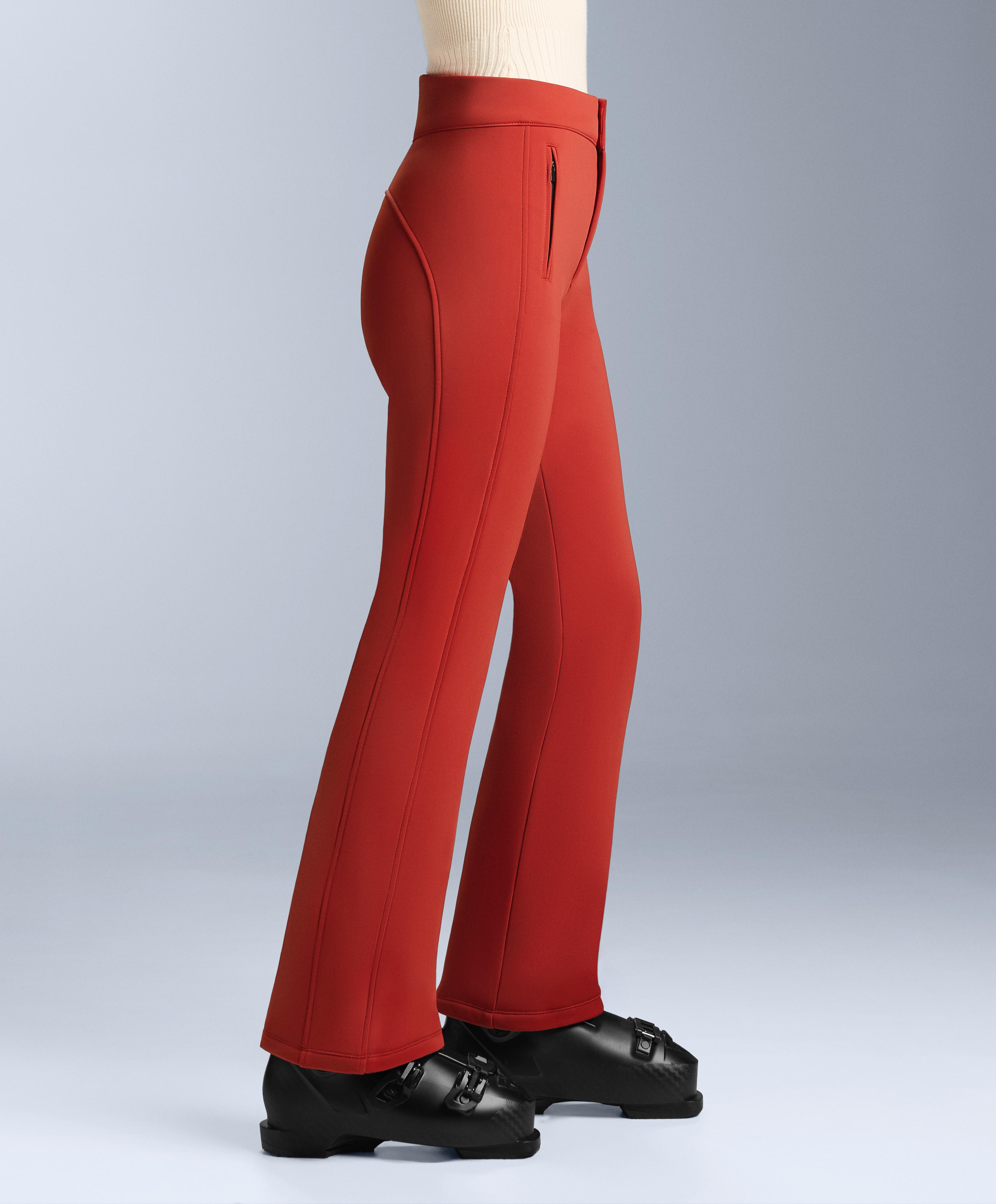Water-resistant flare stretch SKI trousers — BRIGHT BURNT ORANGE