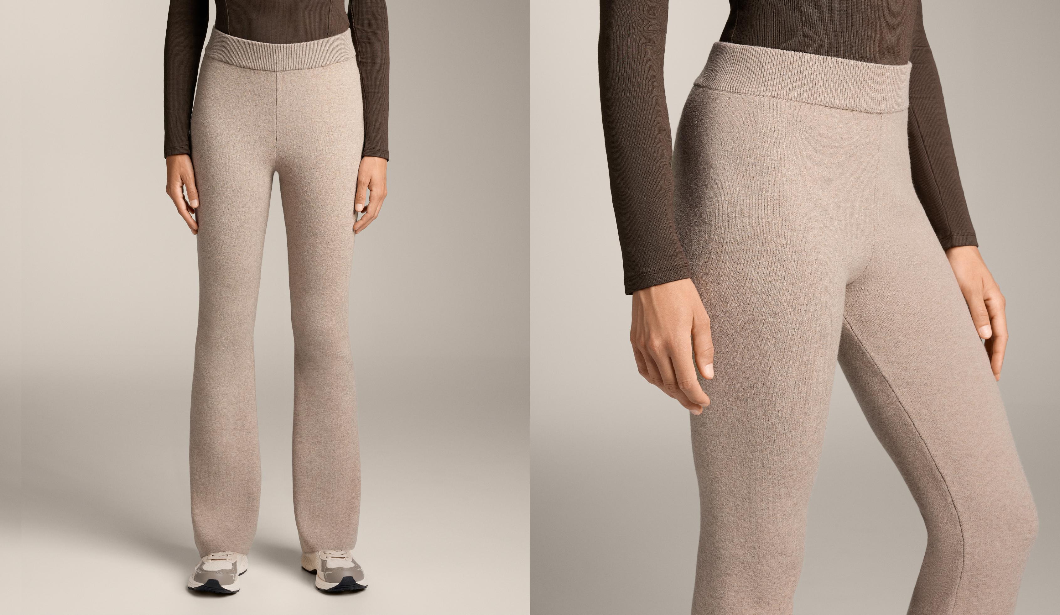 Flare knit trousers — SOFT MINK